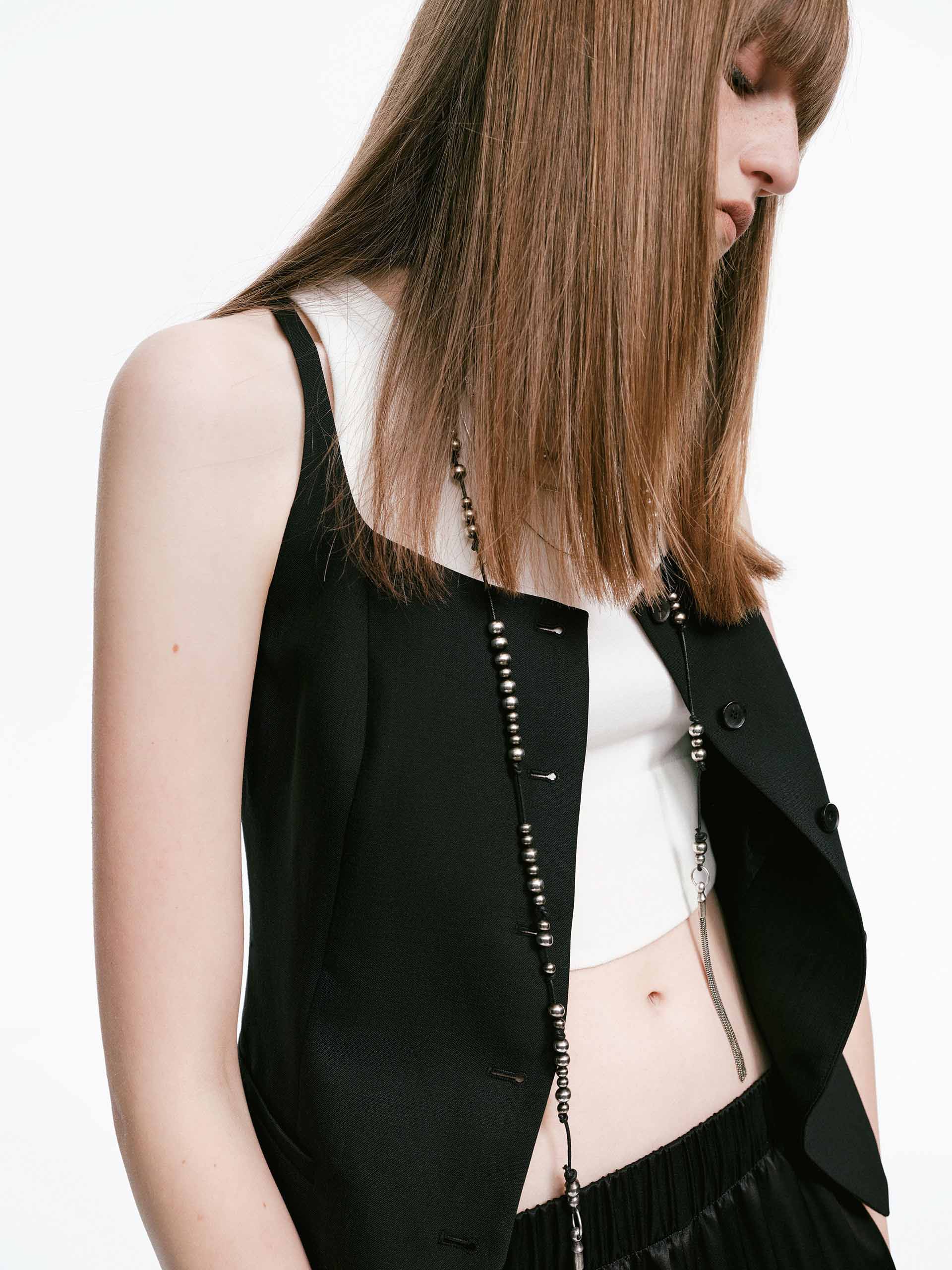 Square Neck Crop Waistcoat - Image 8