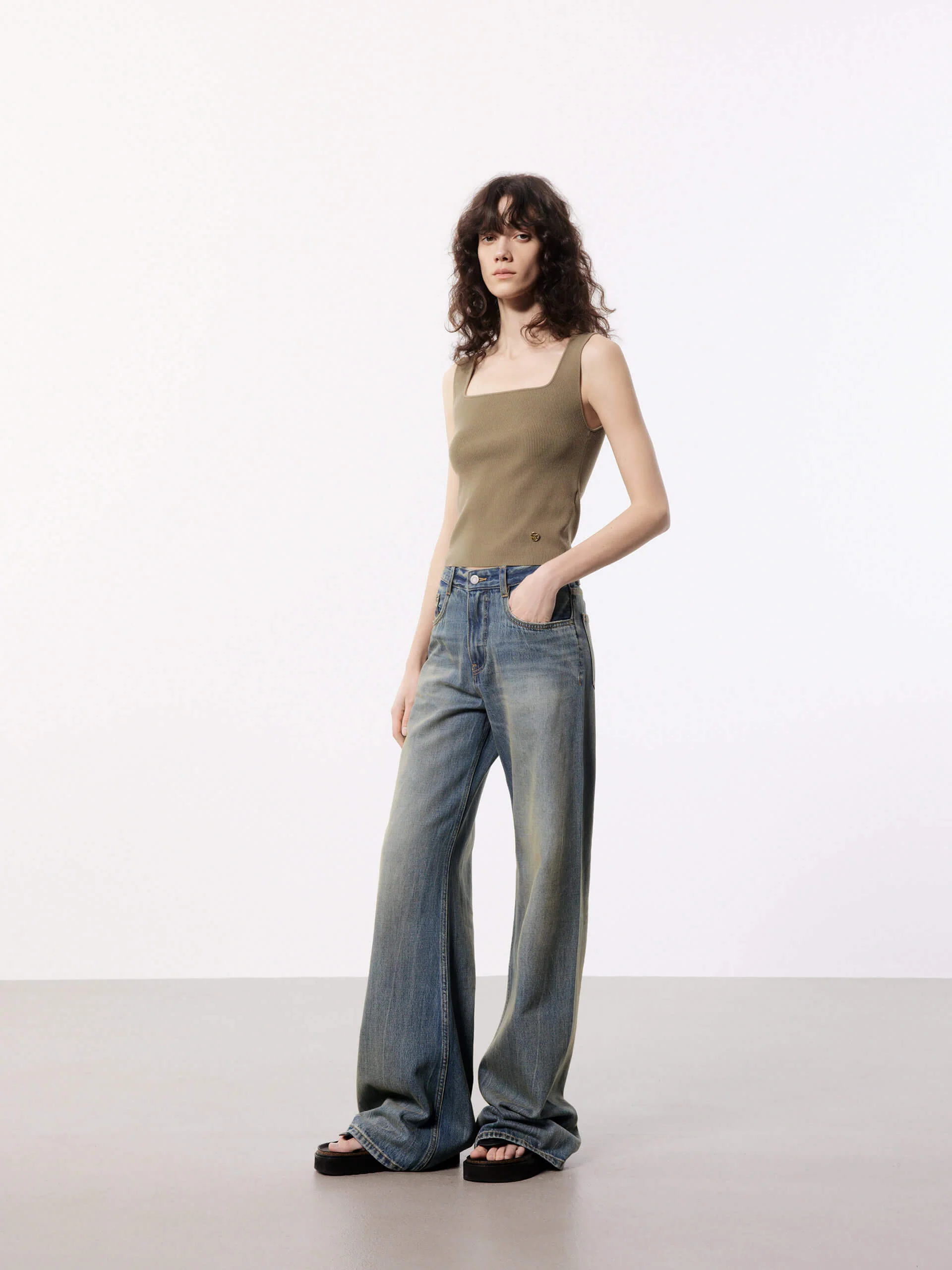 Square Neck Fitted Vest Top - Image 10