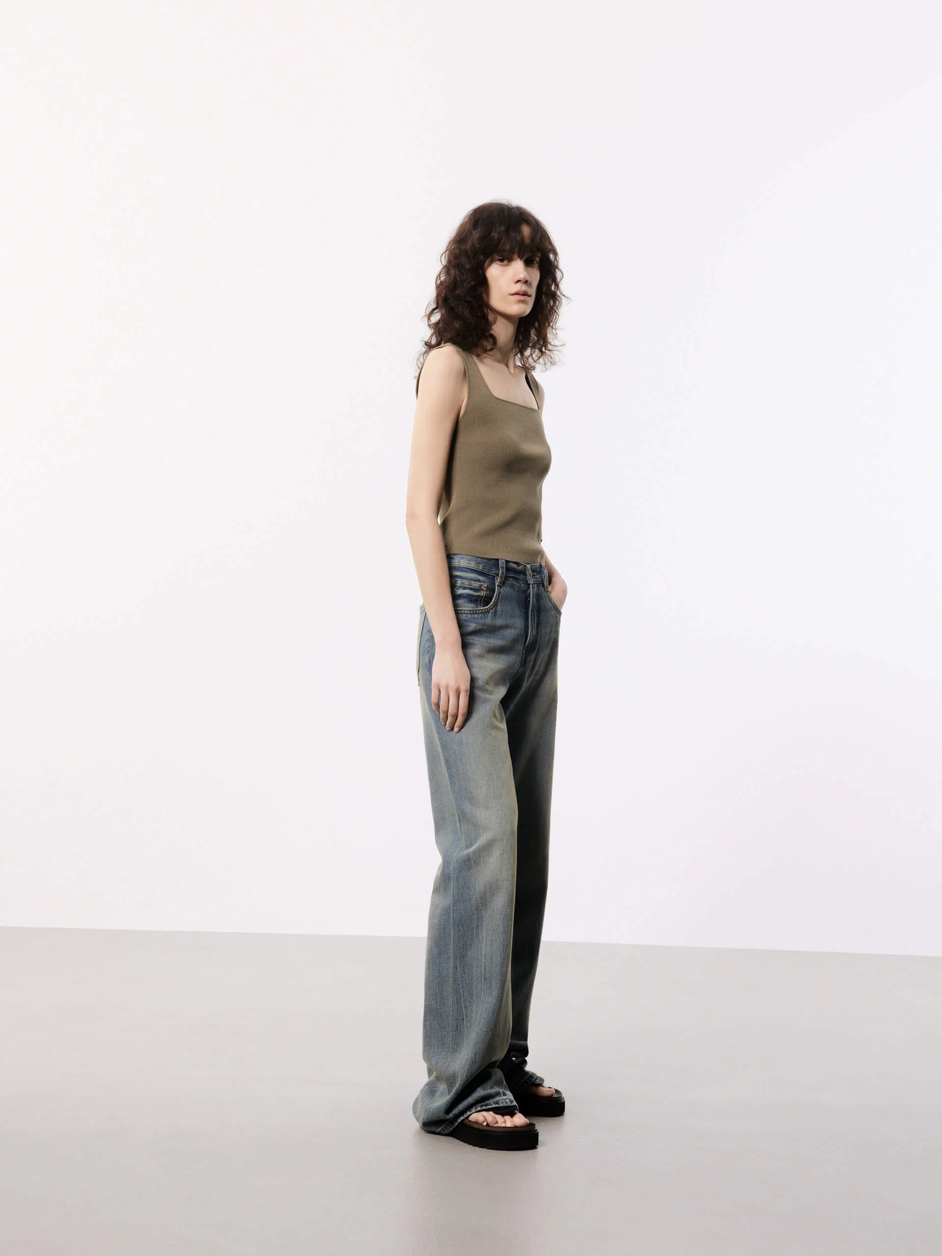 Square Neck Fitted Vest Top - Image 16