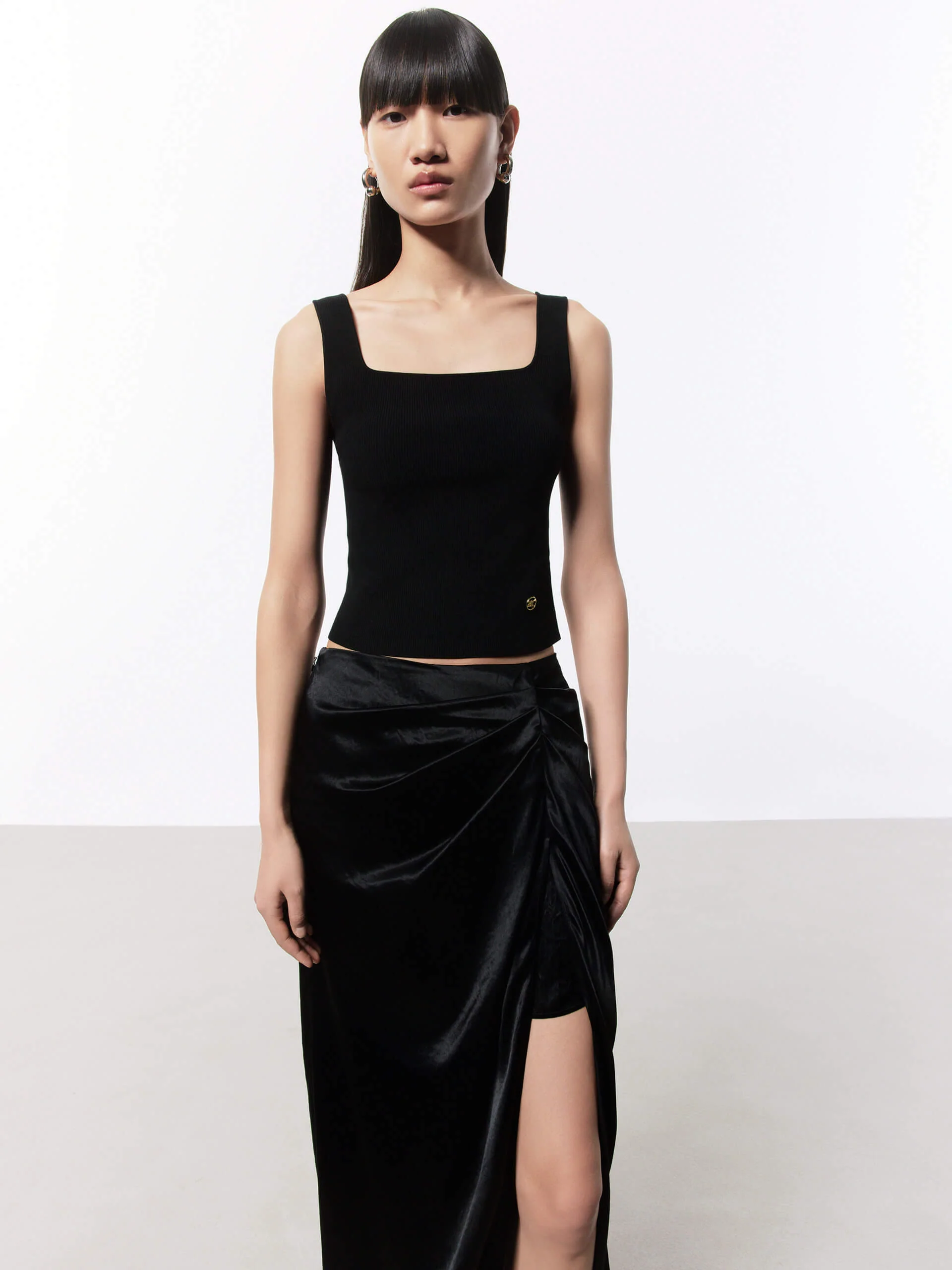 Square Neck Fitted Vest Top - Image 17
