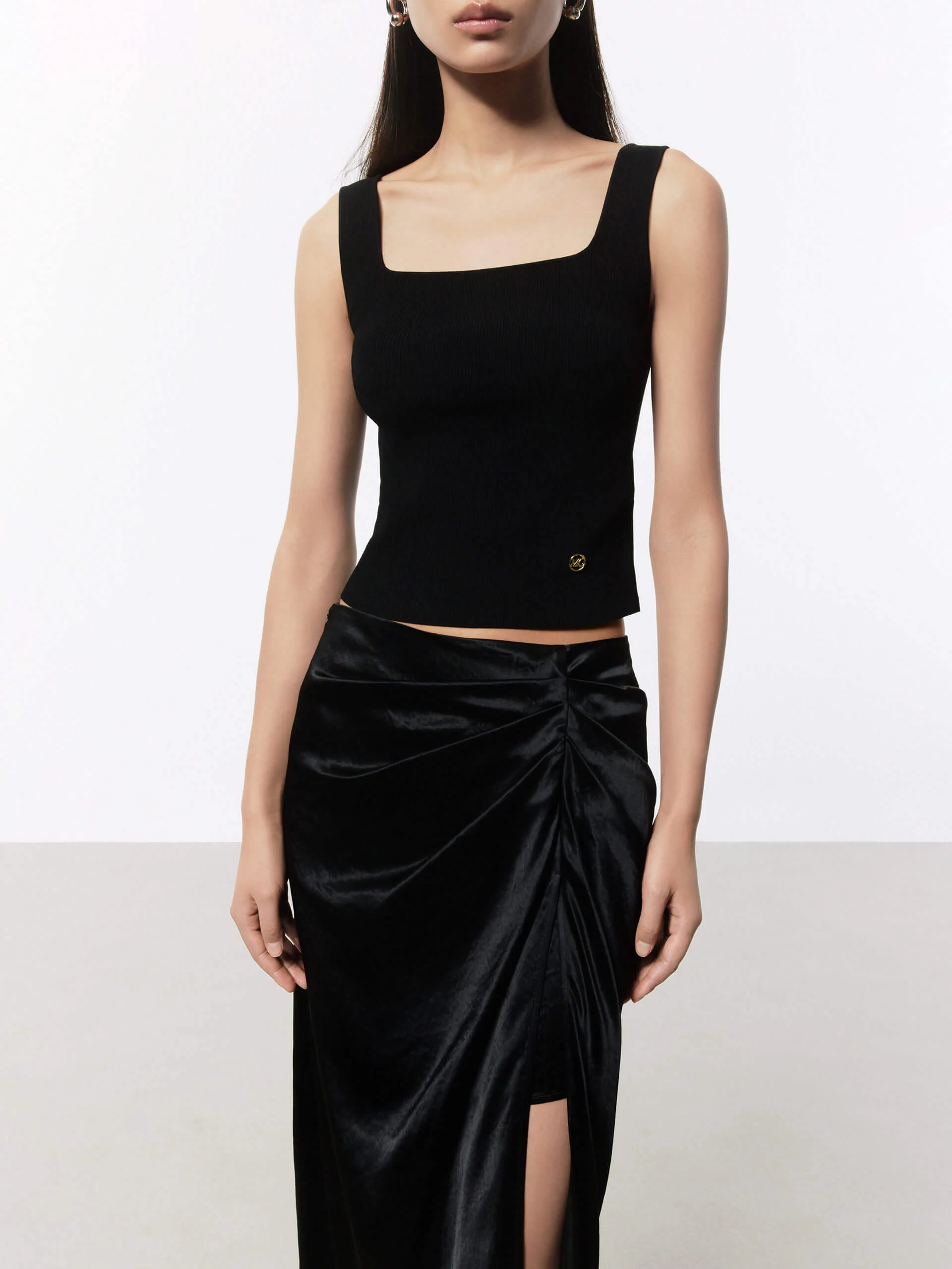 Square Neck Fitted Vest Top - Image 22