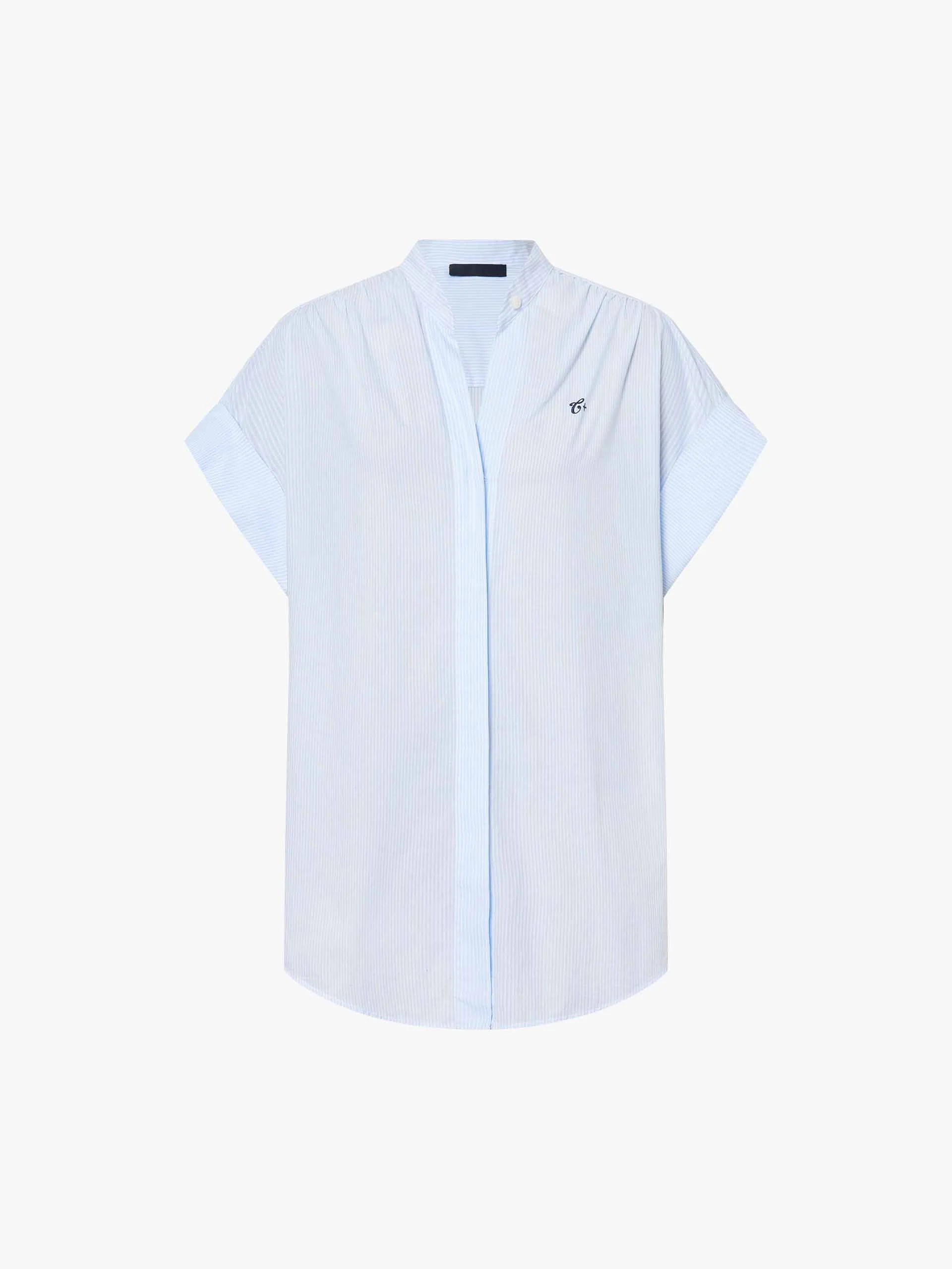 Stand Collar Cotton Blouse - Image 5