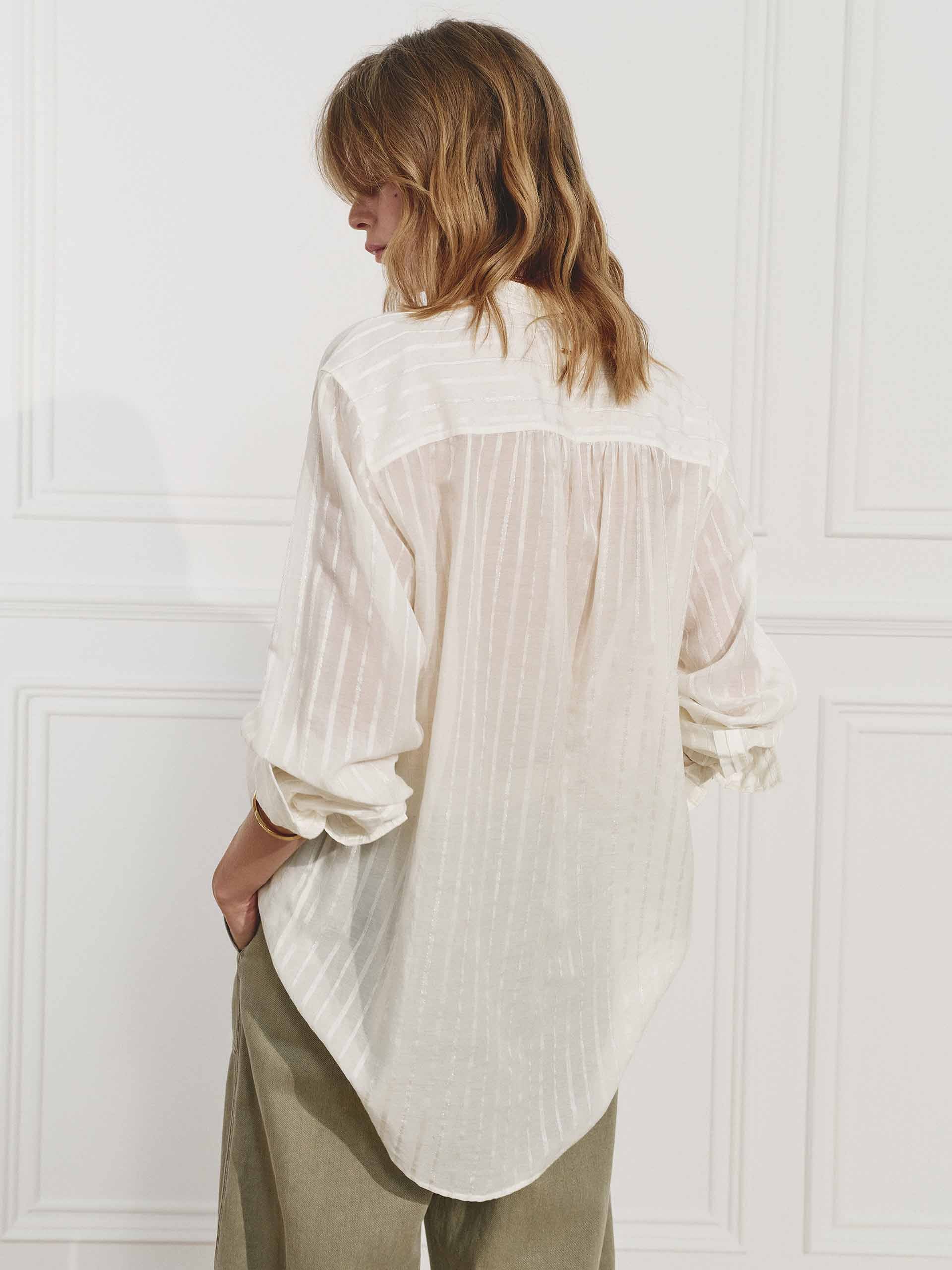 Stand Collar Striped Shirt - Image 3