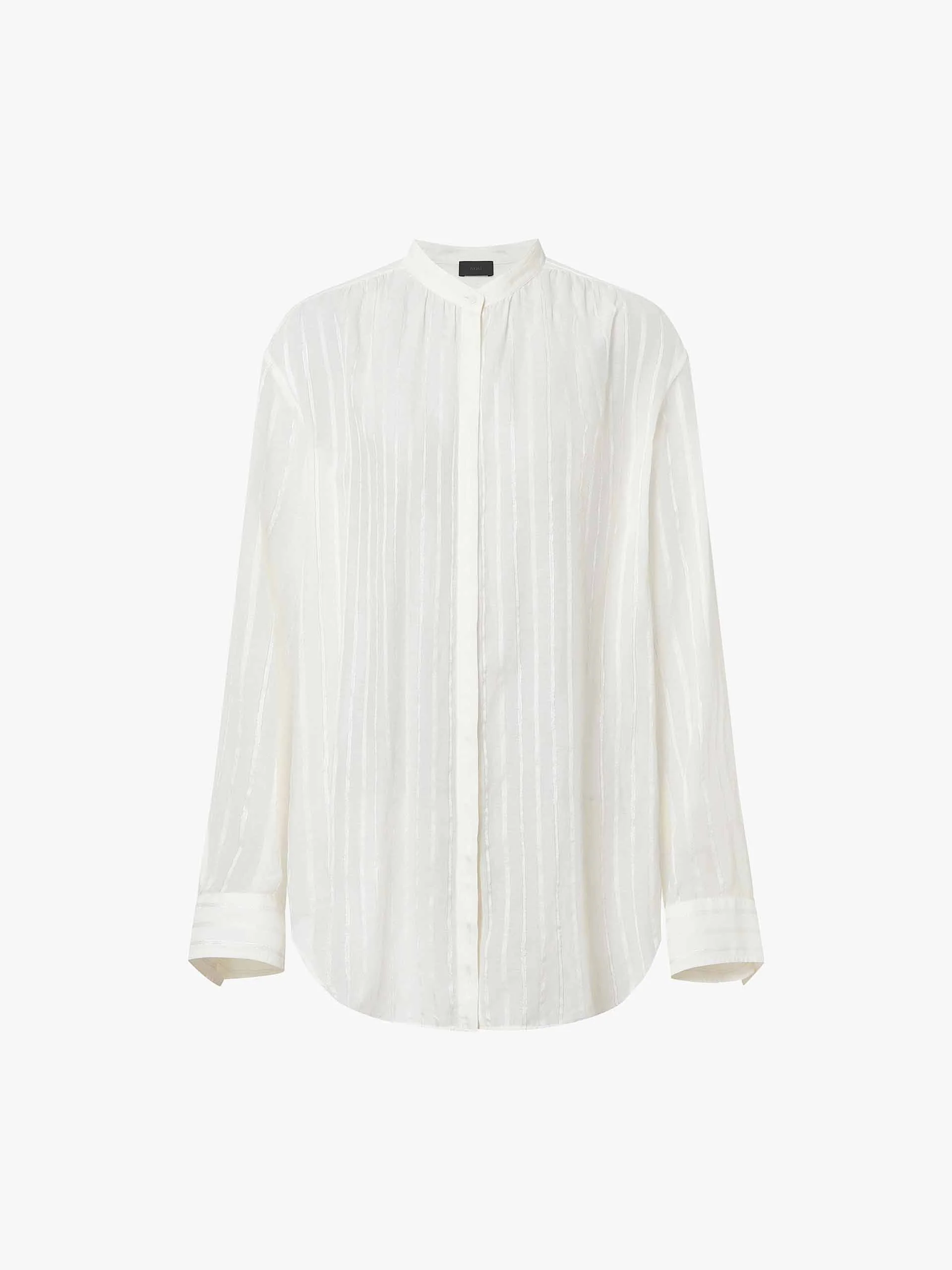 Stand Collar Striped Shirt - Image 5