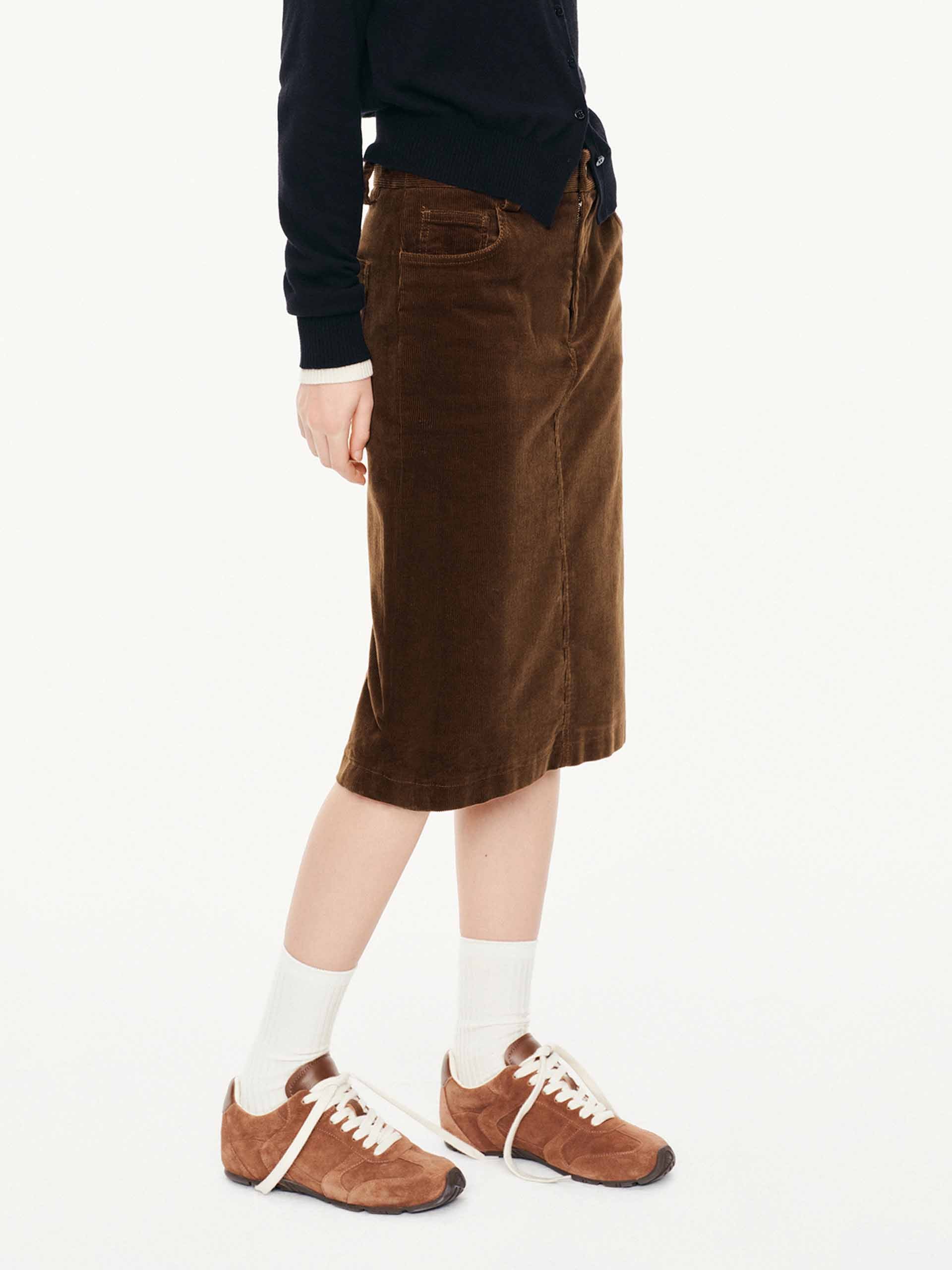 Straight Cut Corduroy Skirt - Image 3