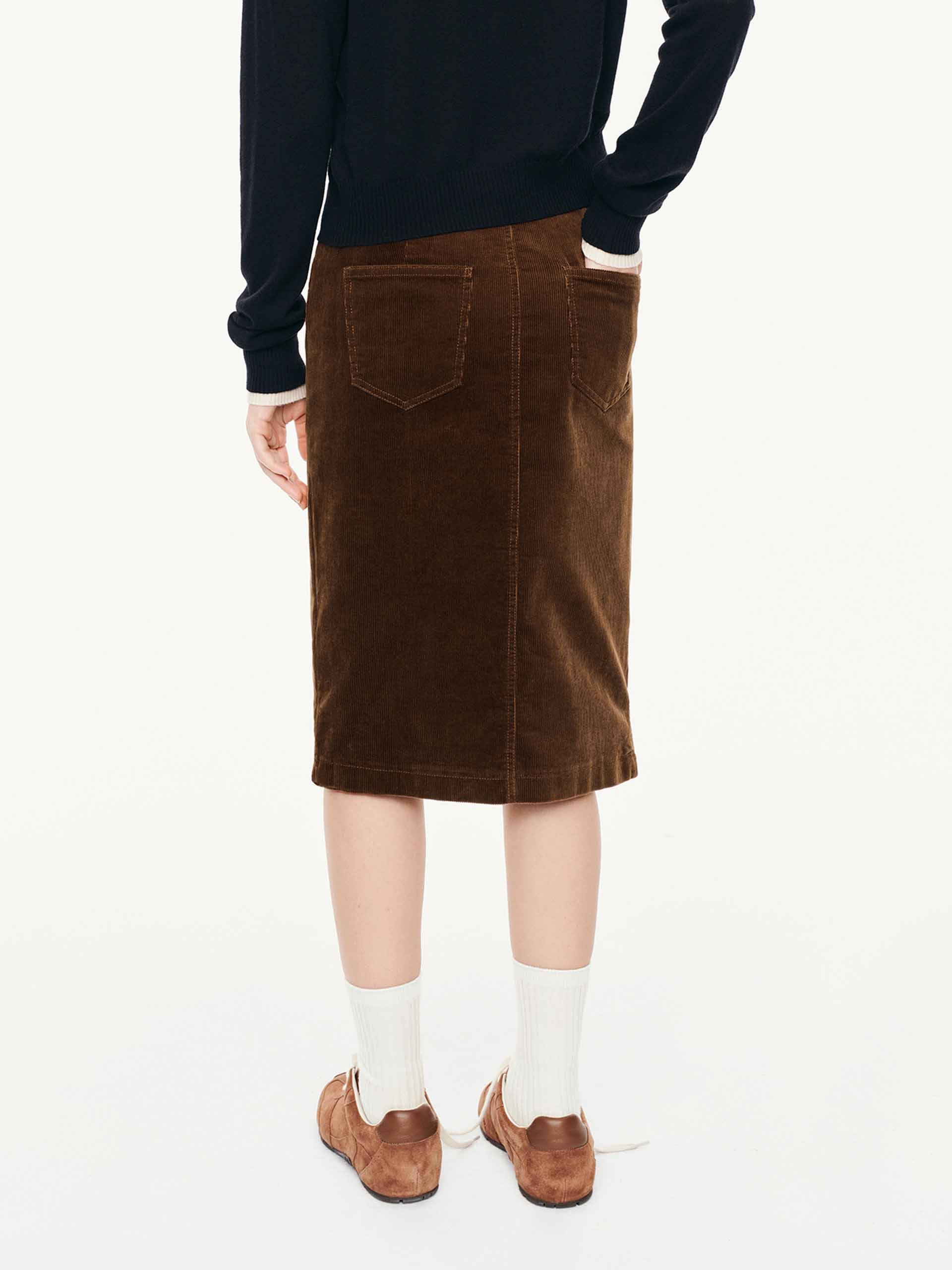 Straight Cut Corduroy Skirt - Image 6