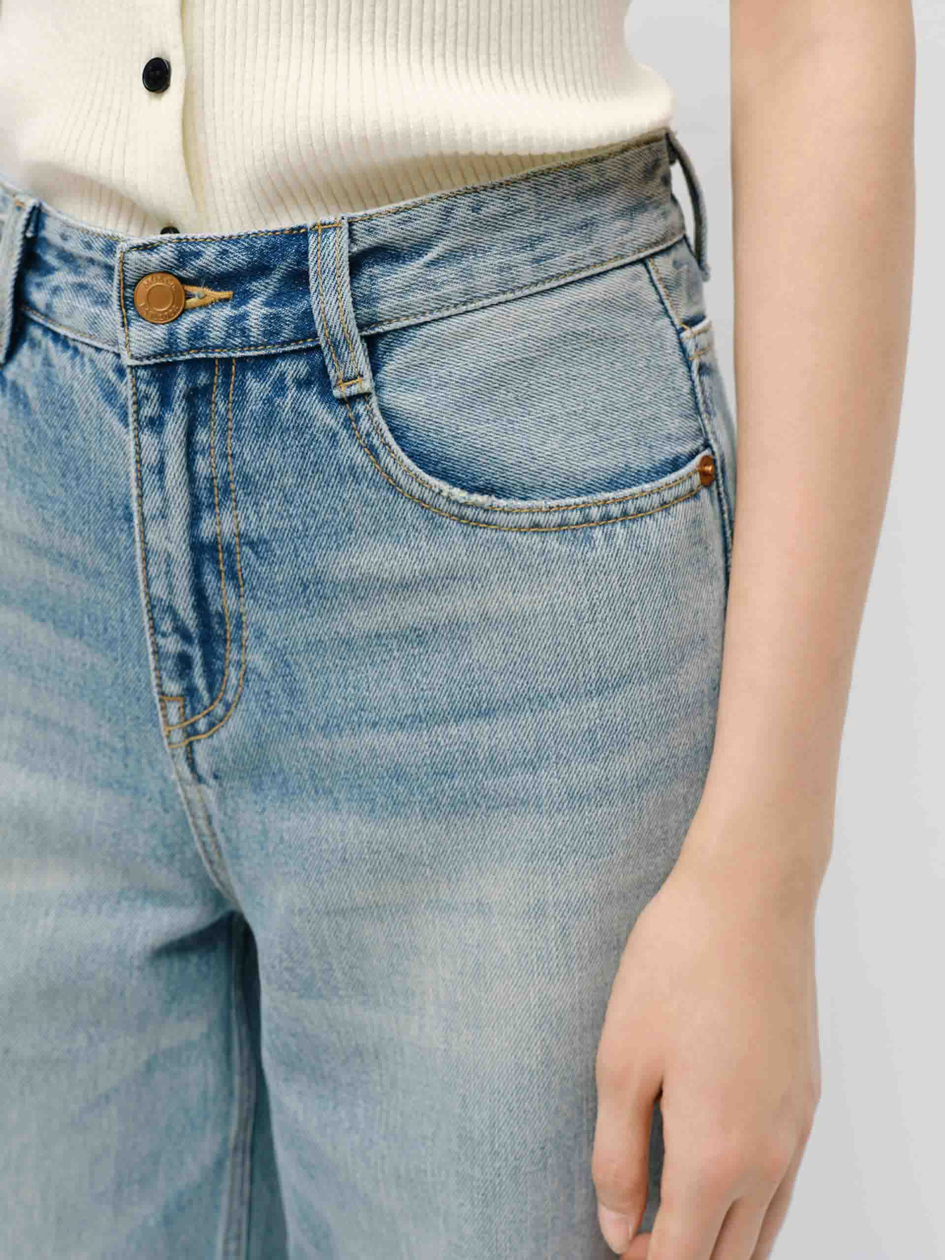 Straight Pure Cotton Jeans - Image 7