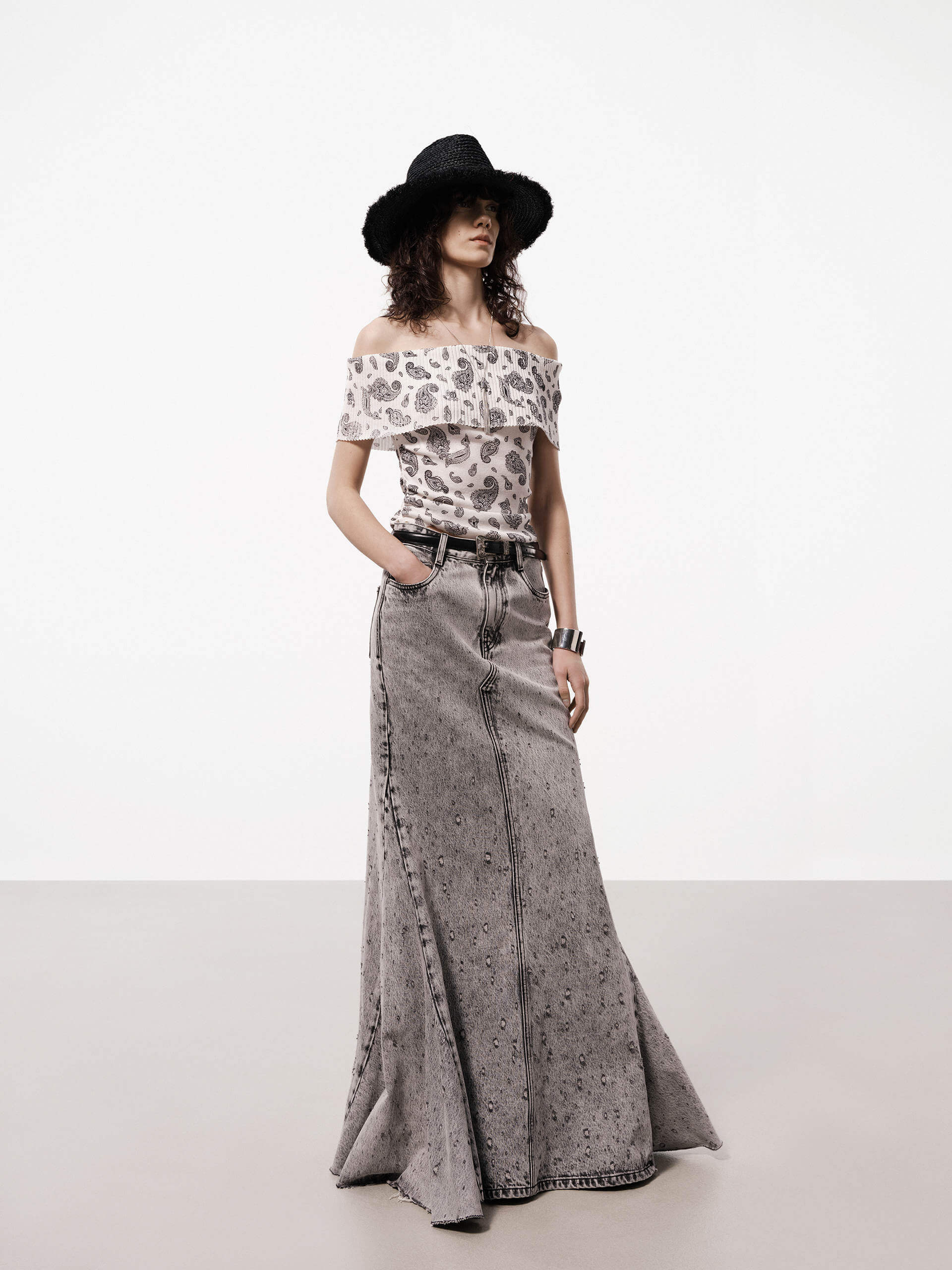 Stretchy Paisley Print Top - Image 8