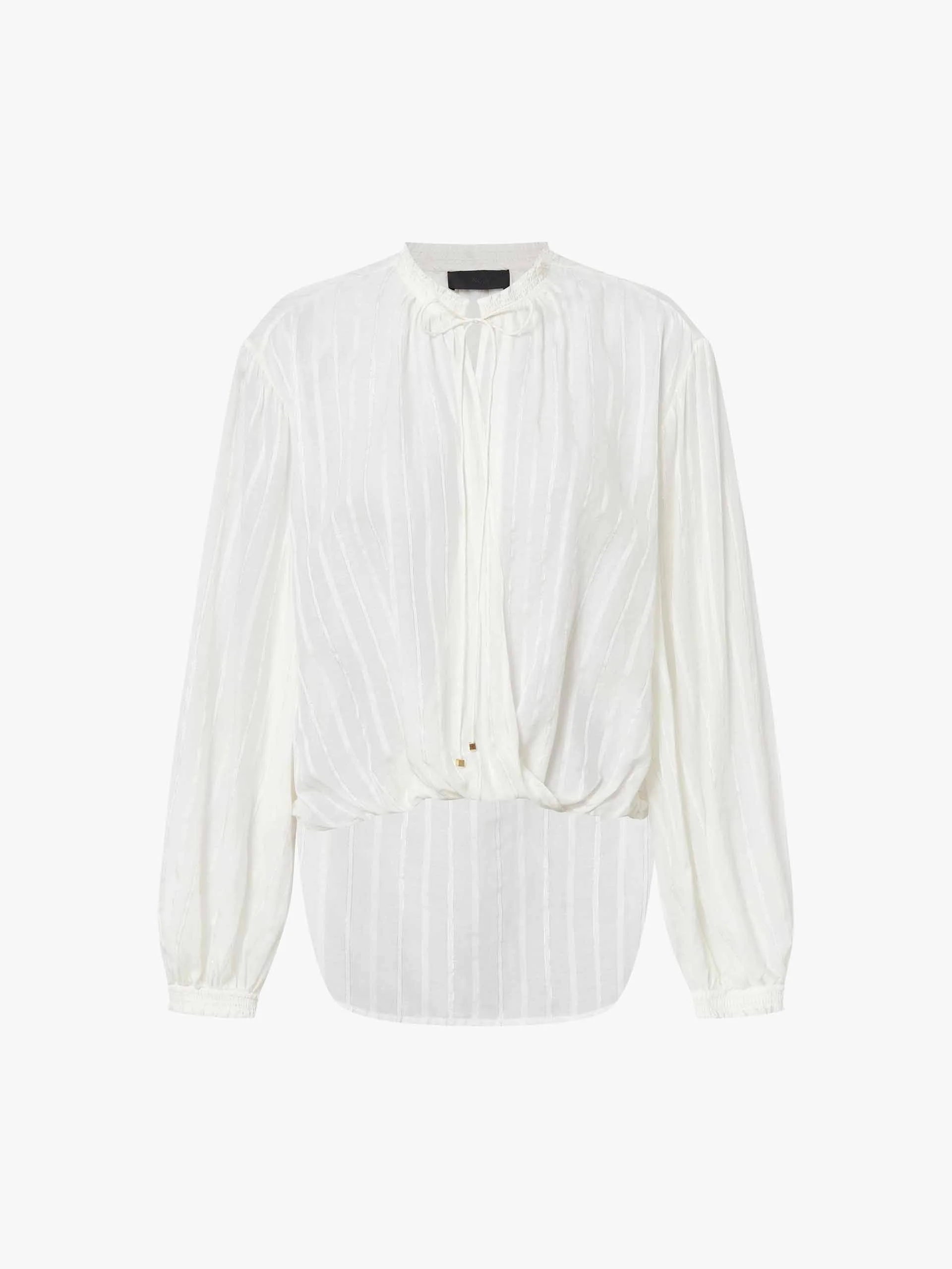 Striped Balloon Sleeve Blouse - Image 5
