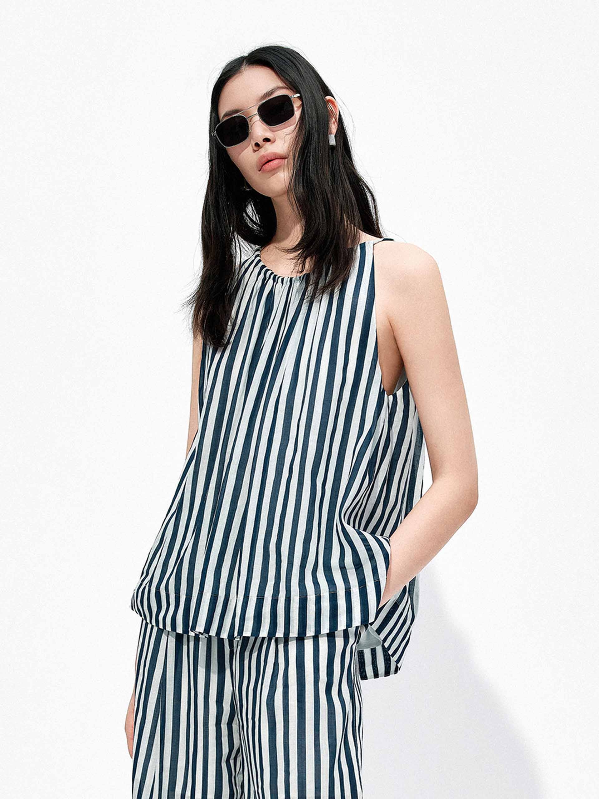 Striped Halter Neck Blouse - Image 6