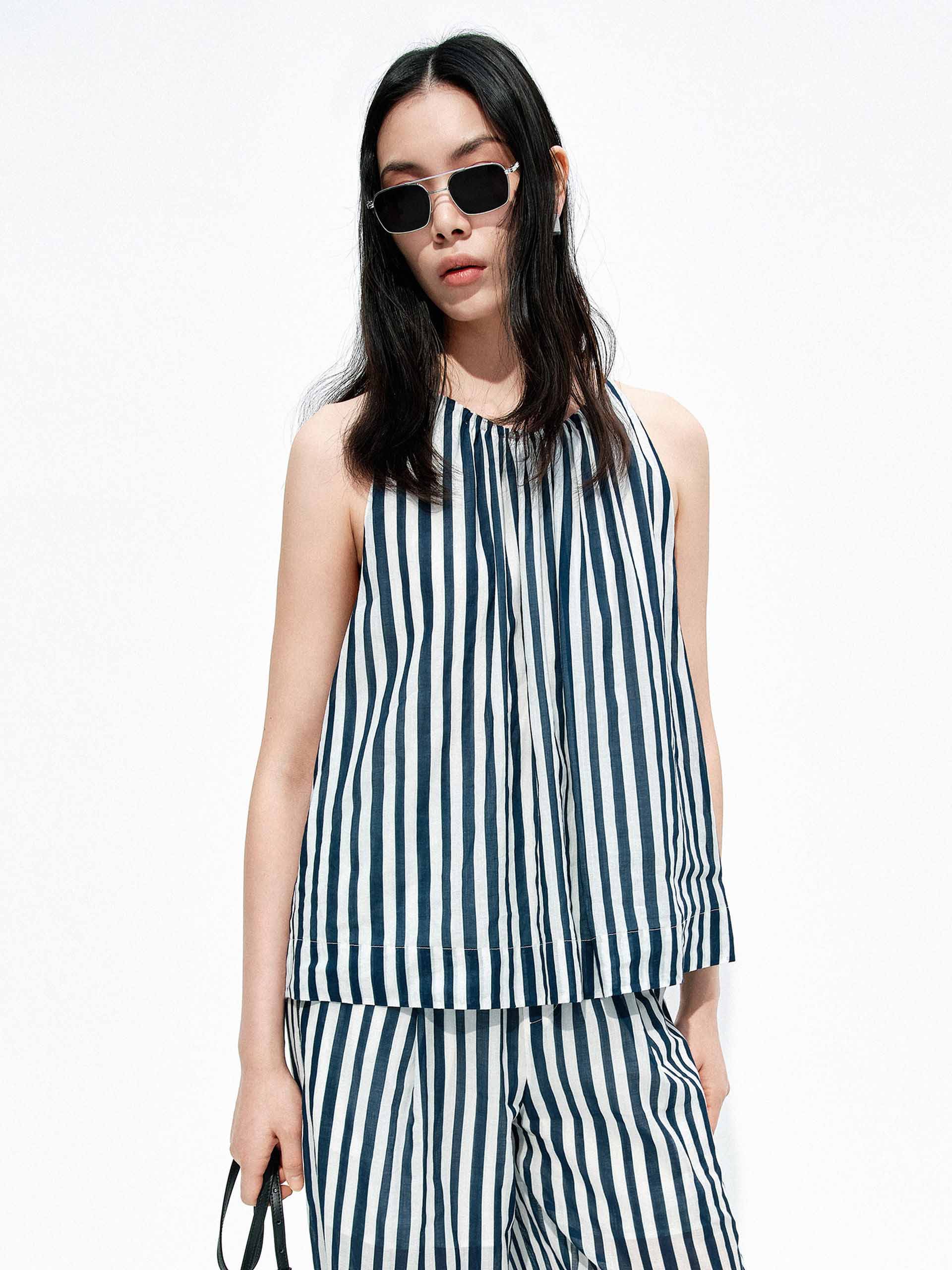Striped Halter Neck Blouse - Image 7