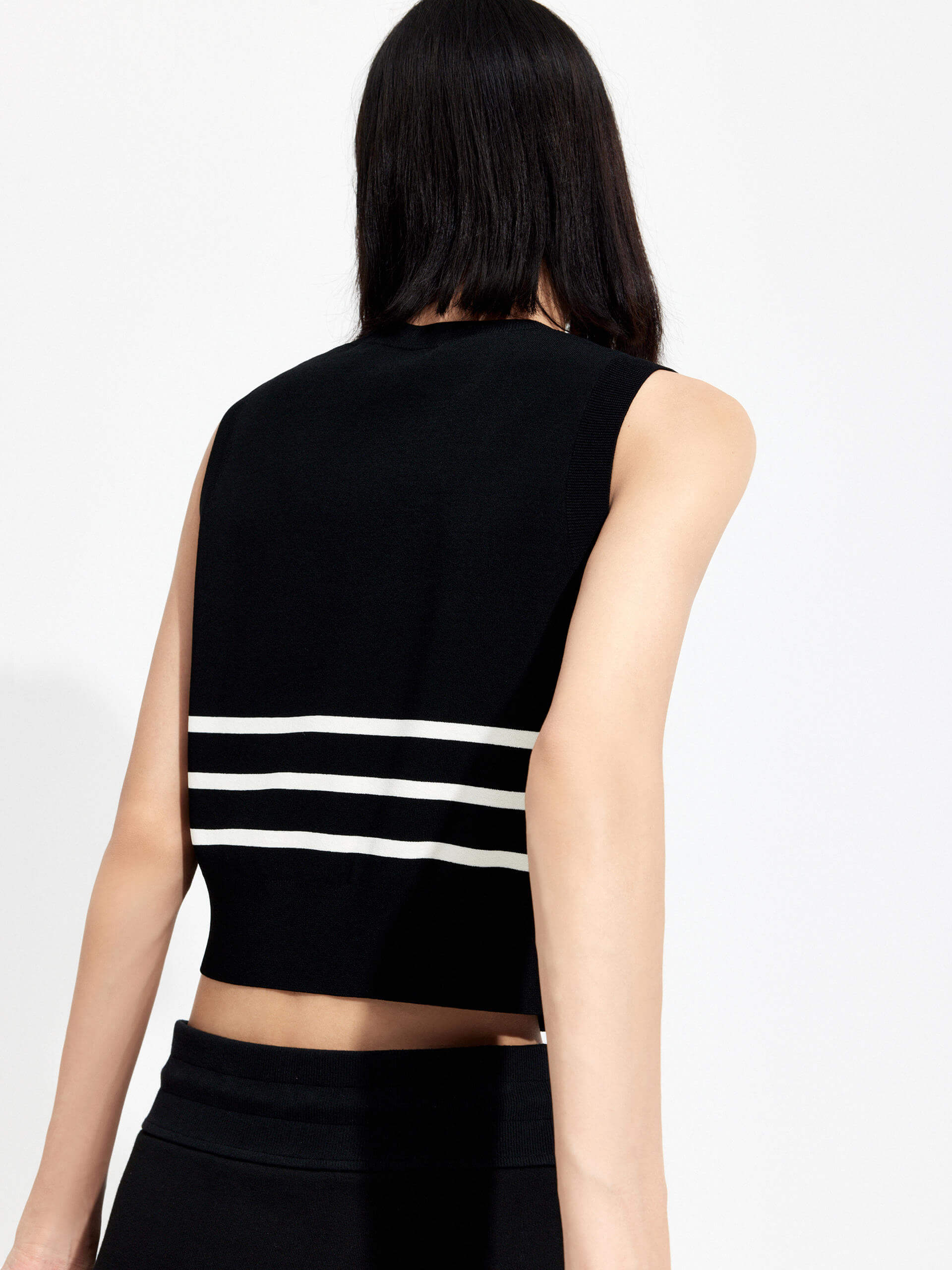 Striped Knitted Vest - Image 3