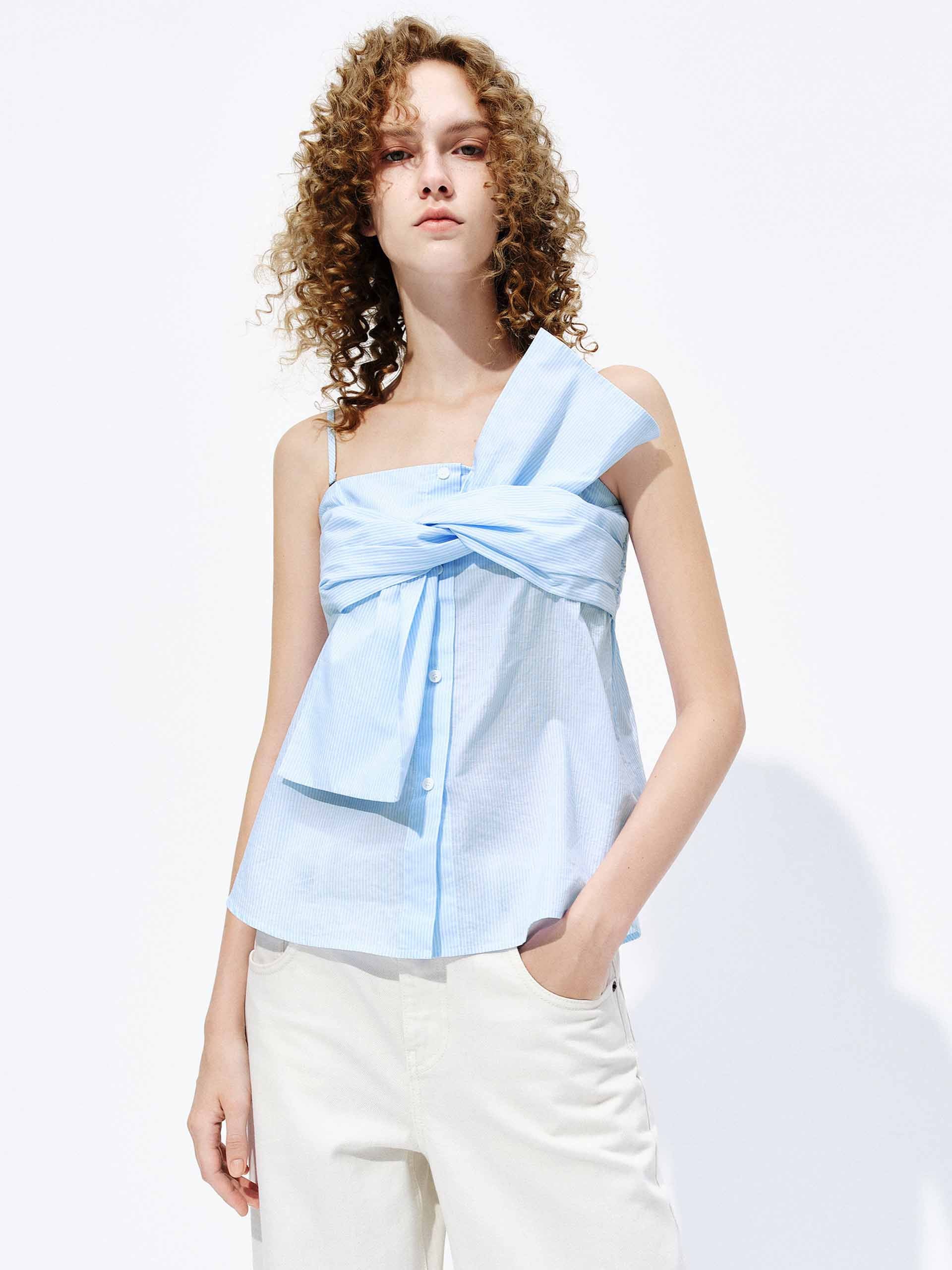 Striped Knotted Cami Top