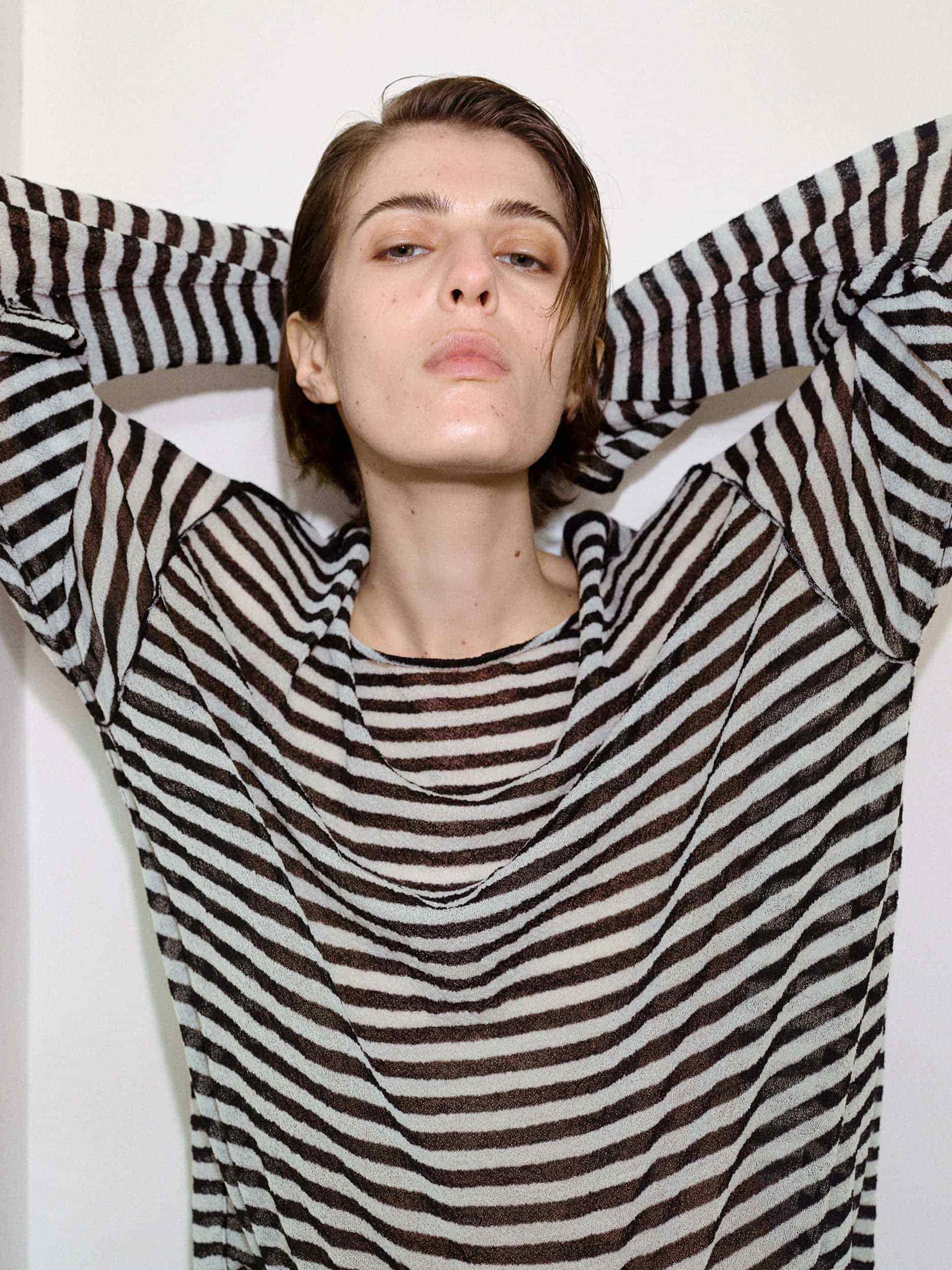 Striped Lightweight Knit Sweater - Image 7