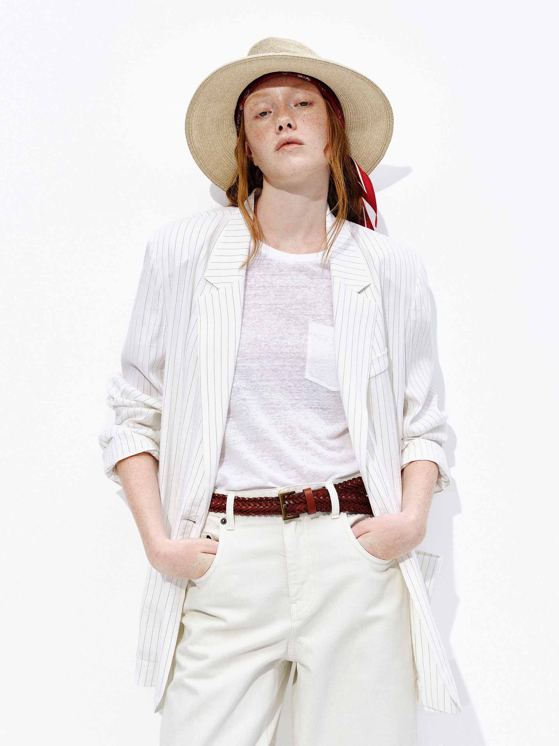 Striped Linen Blend Blazer