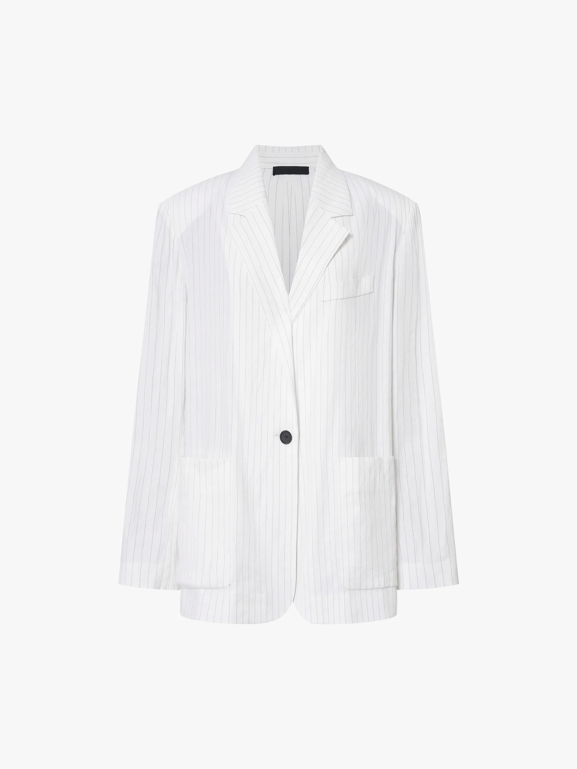 Striped Linen Blend Blazer - Image 5