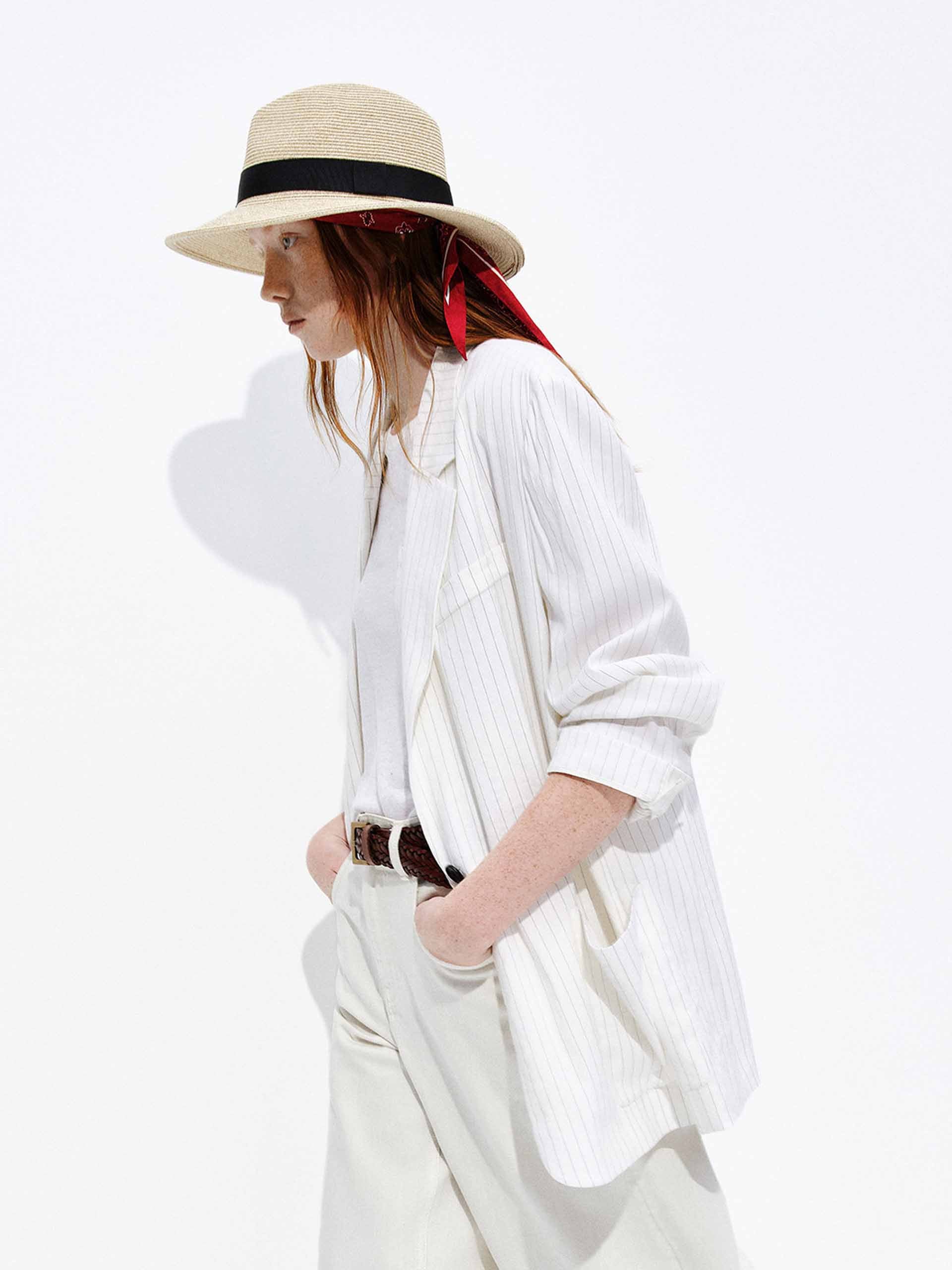 Striped Linen Blend Blazer - Image 6