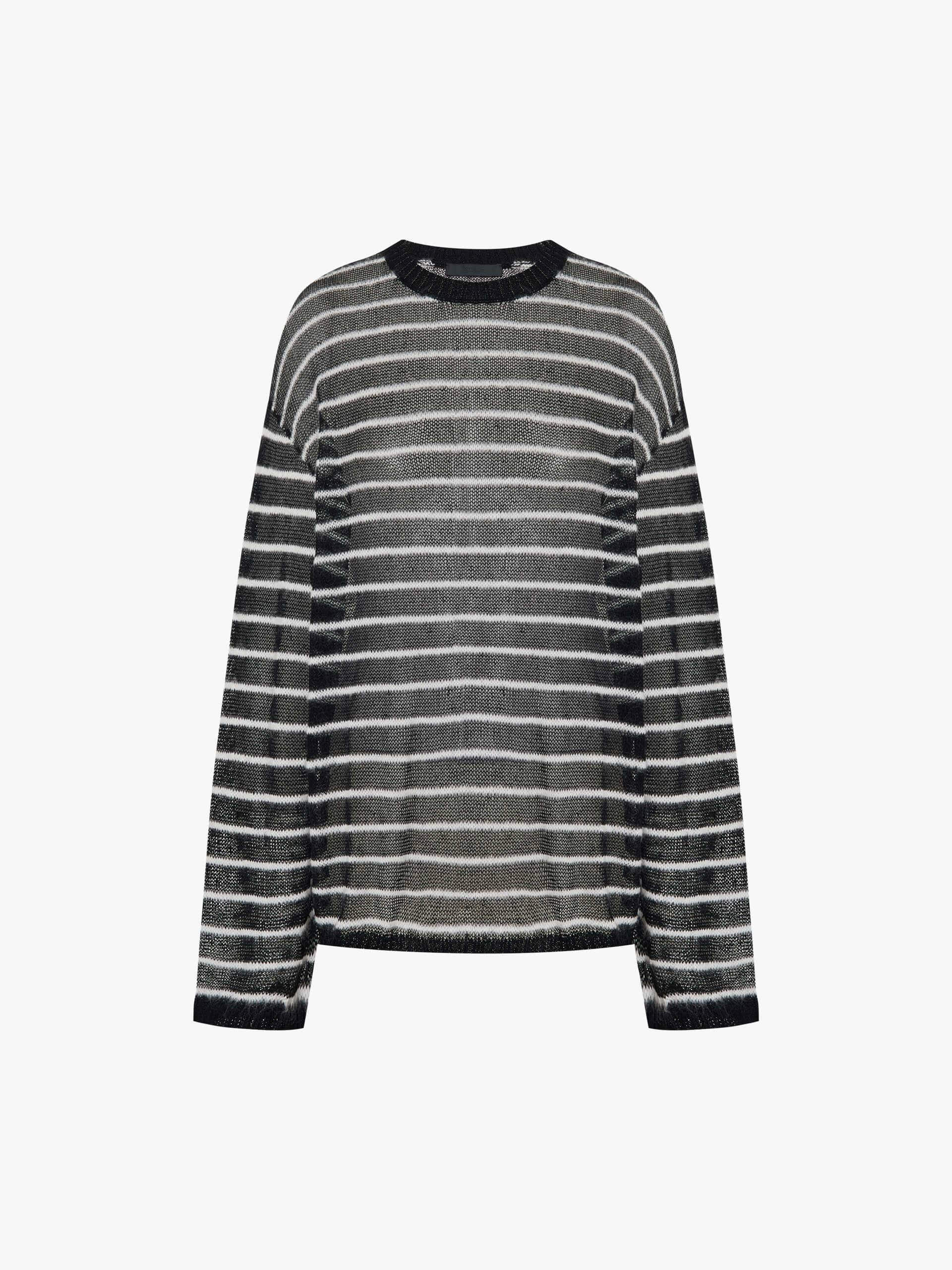 Striped Open Knit Sweater - Image 5