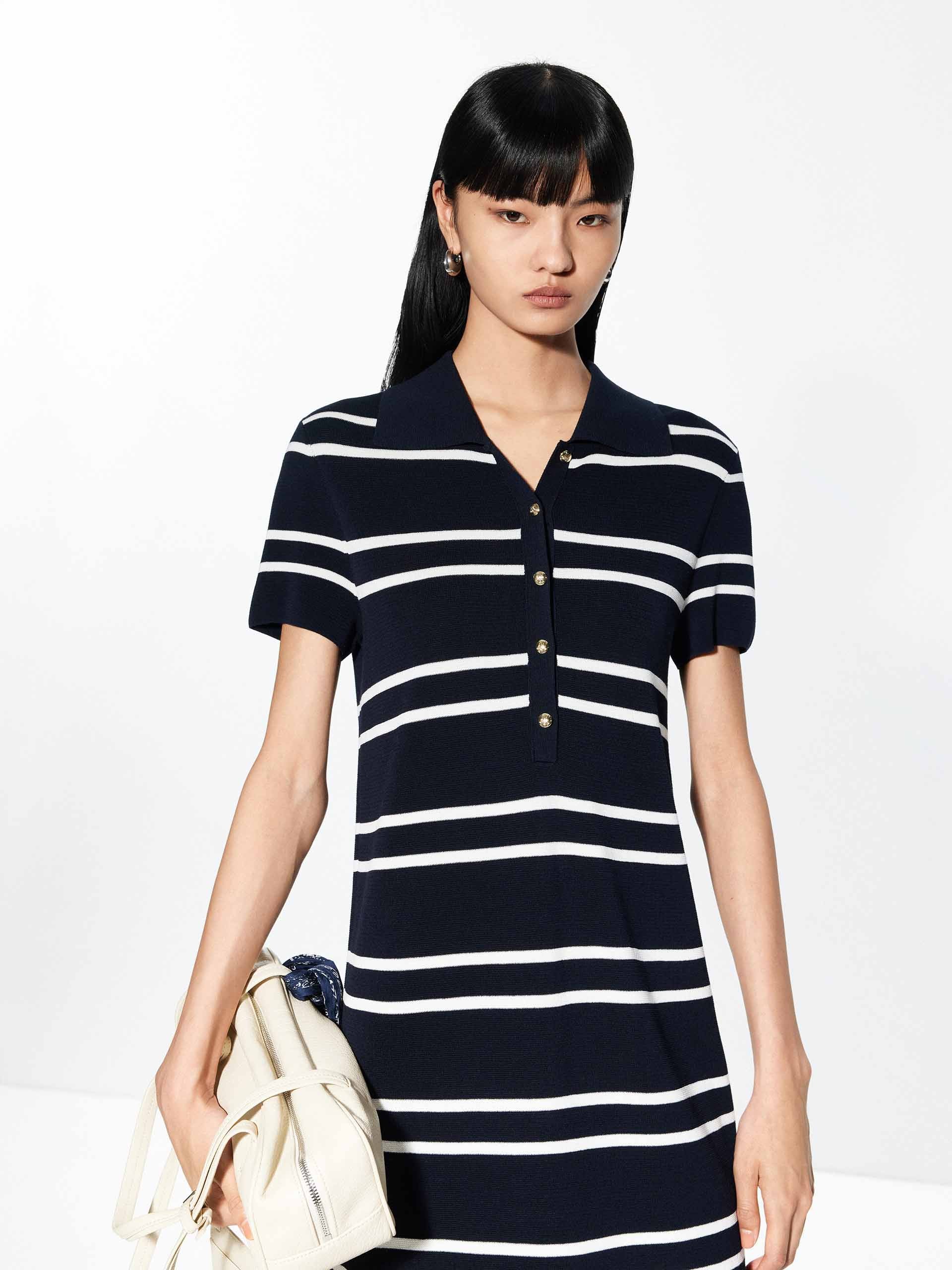 Striped Short Sleeves Dress - Image 7