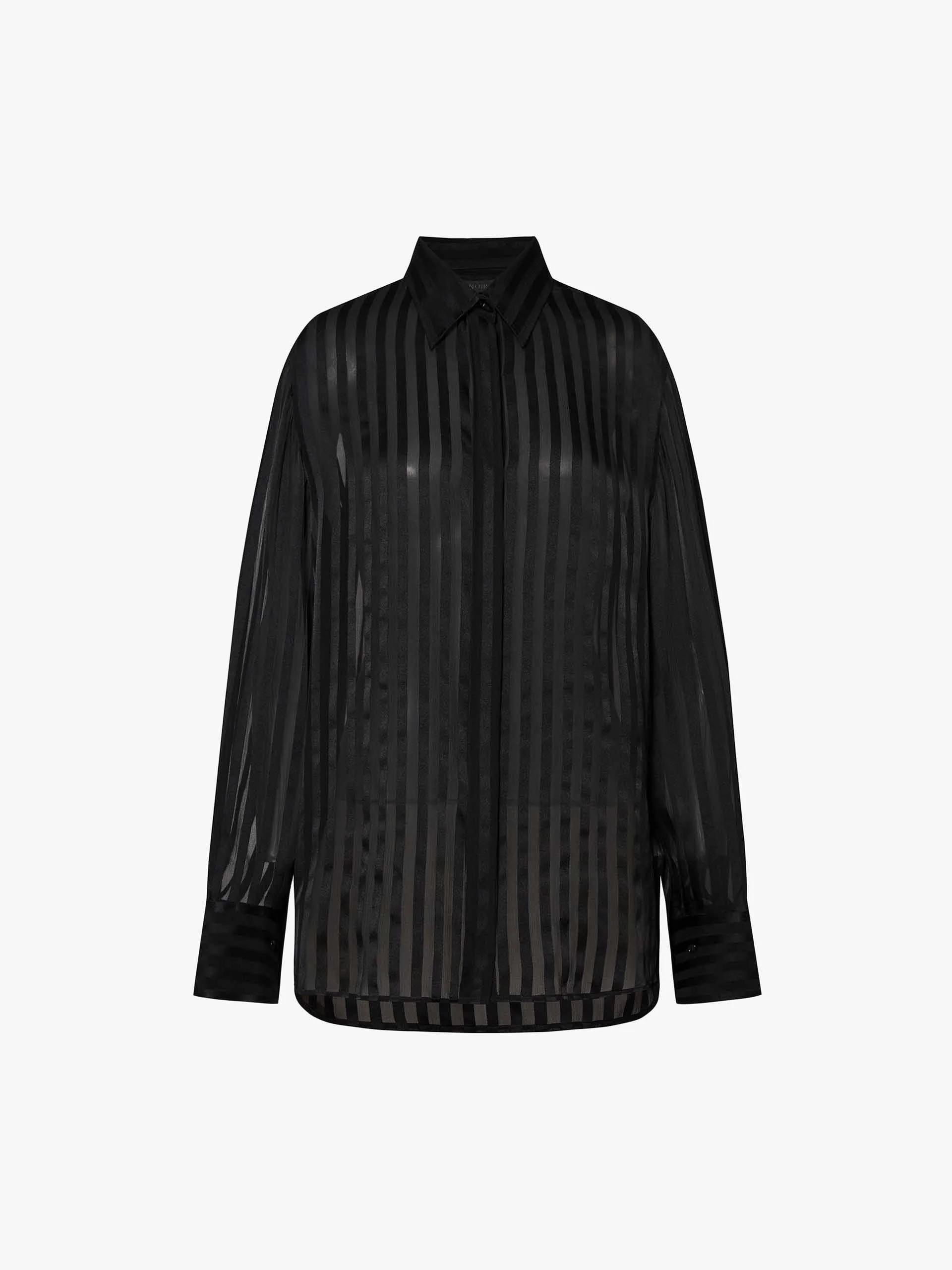 Striped Pattern Silk Shirt - Image 6