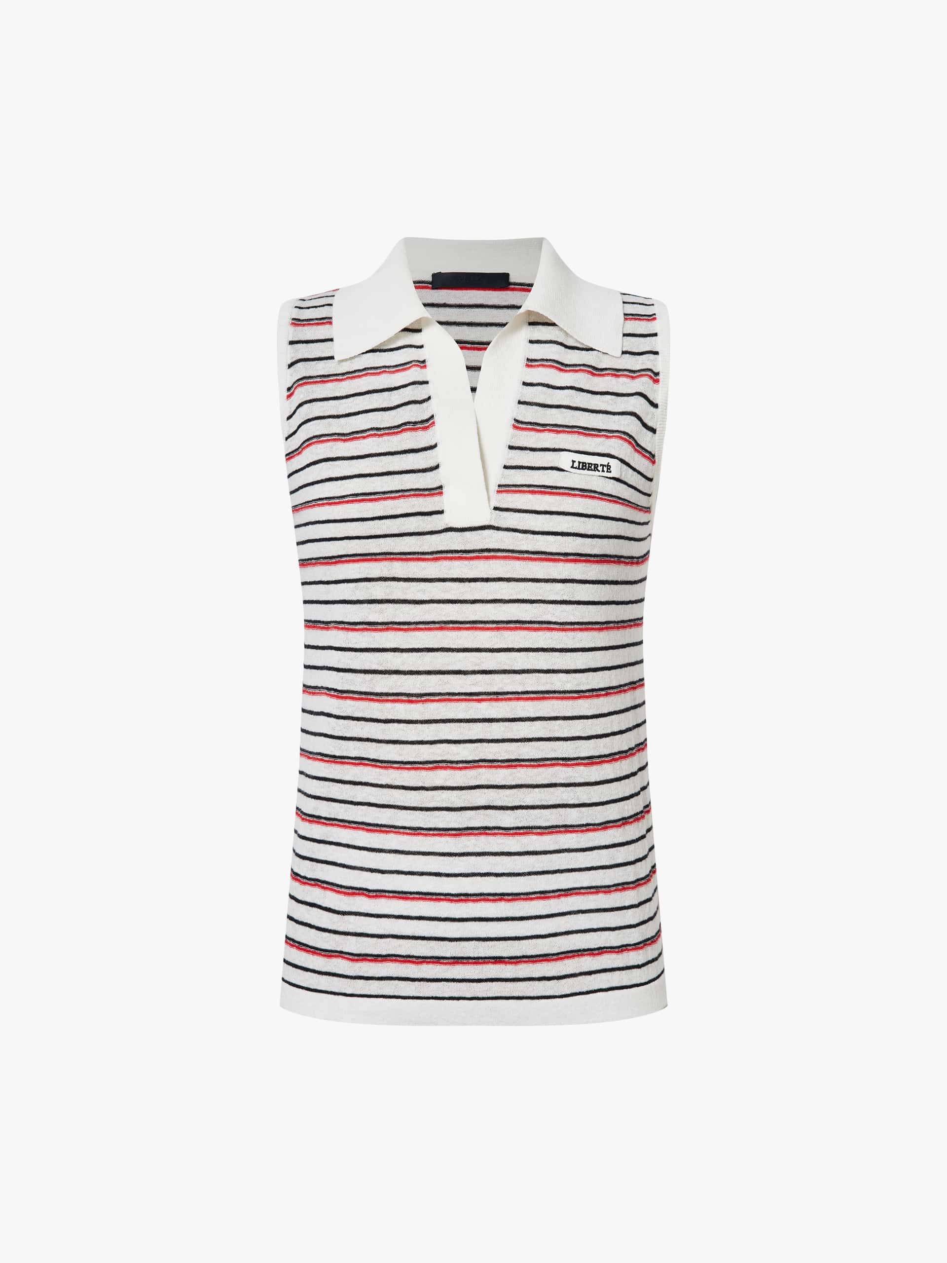 Striped Sleeveless Knit Top - Image 5