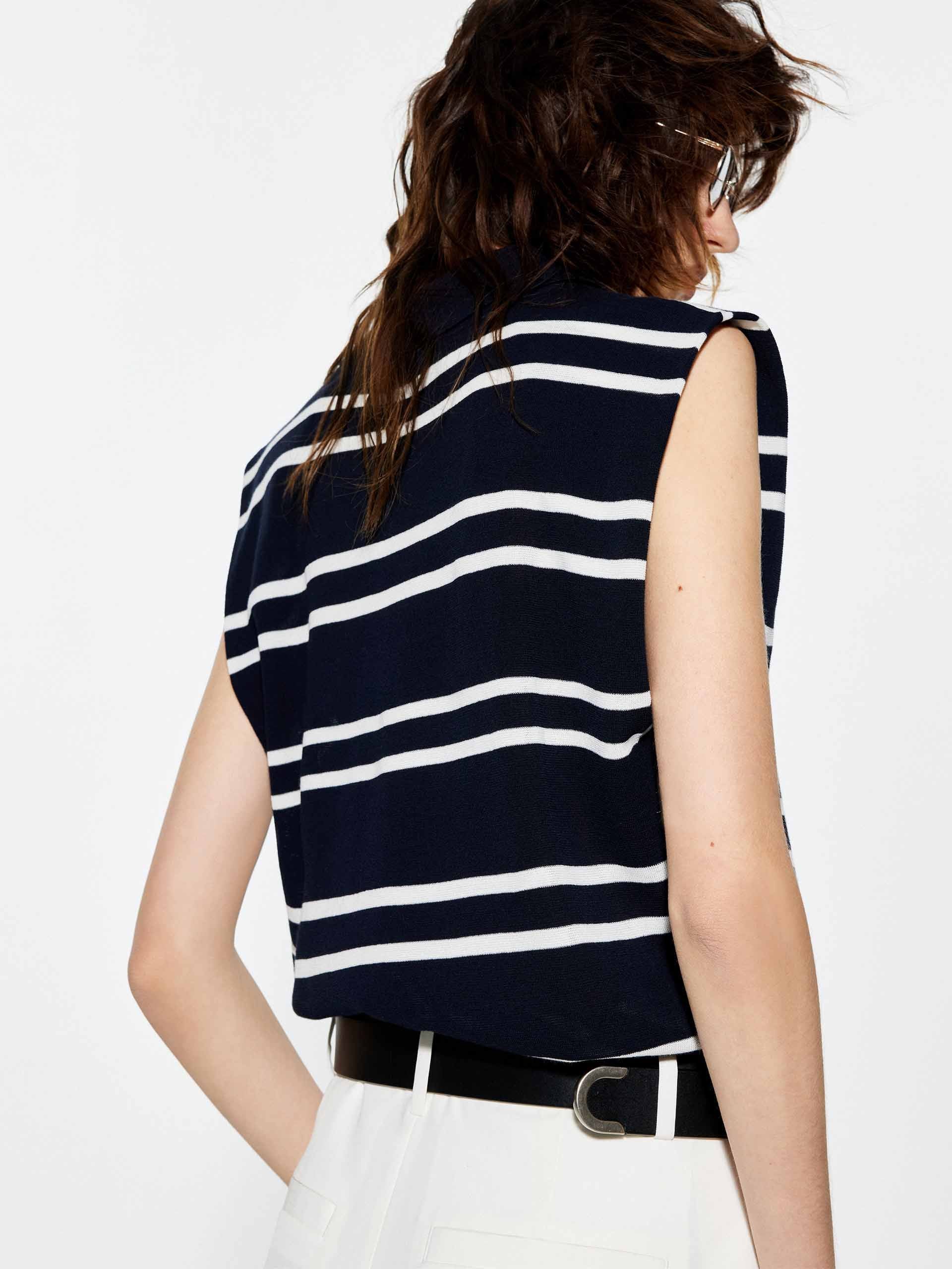 Striped Sleeveless Knitted Top - Image 8
