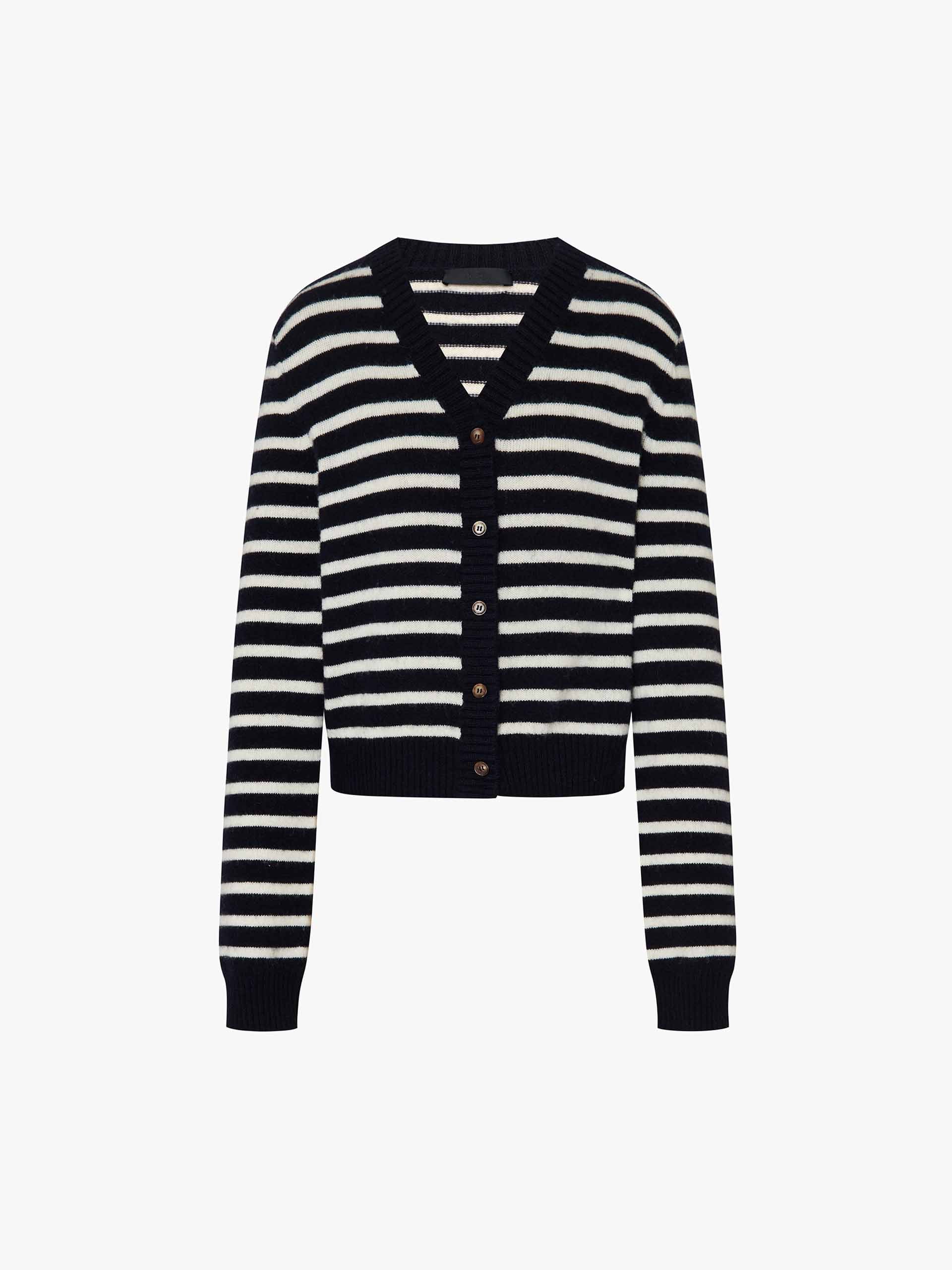 Wool Striped Knit Cardigan - Image 5