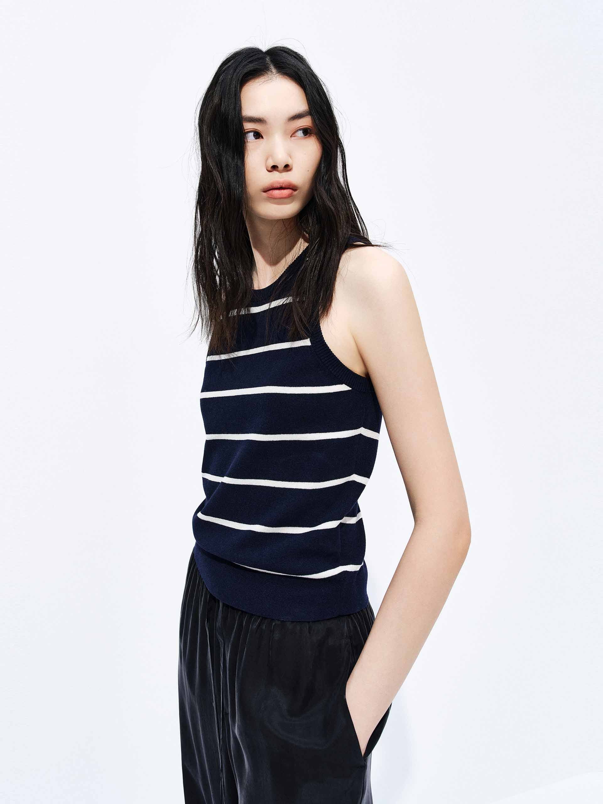 Striped Wool Blend Knit Top - Image 6