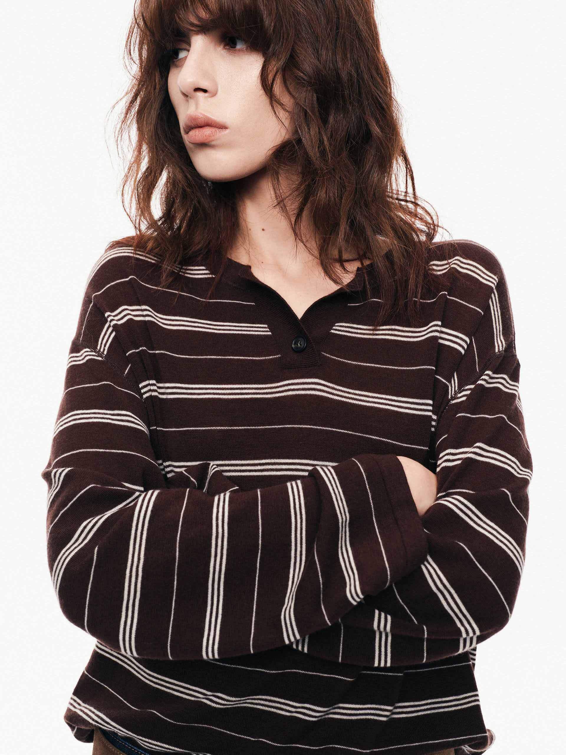 Striped Wool Knit Sweater - Image 14