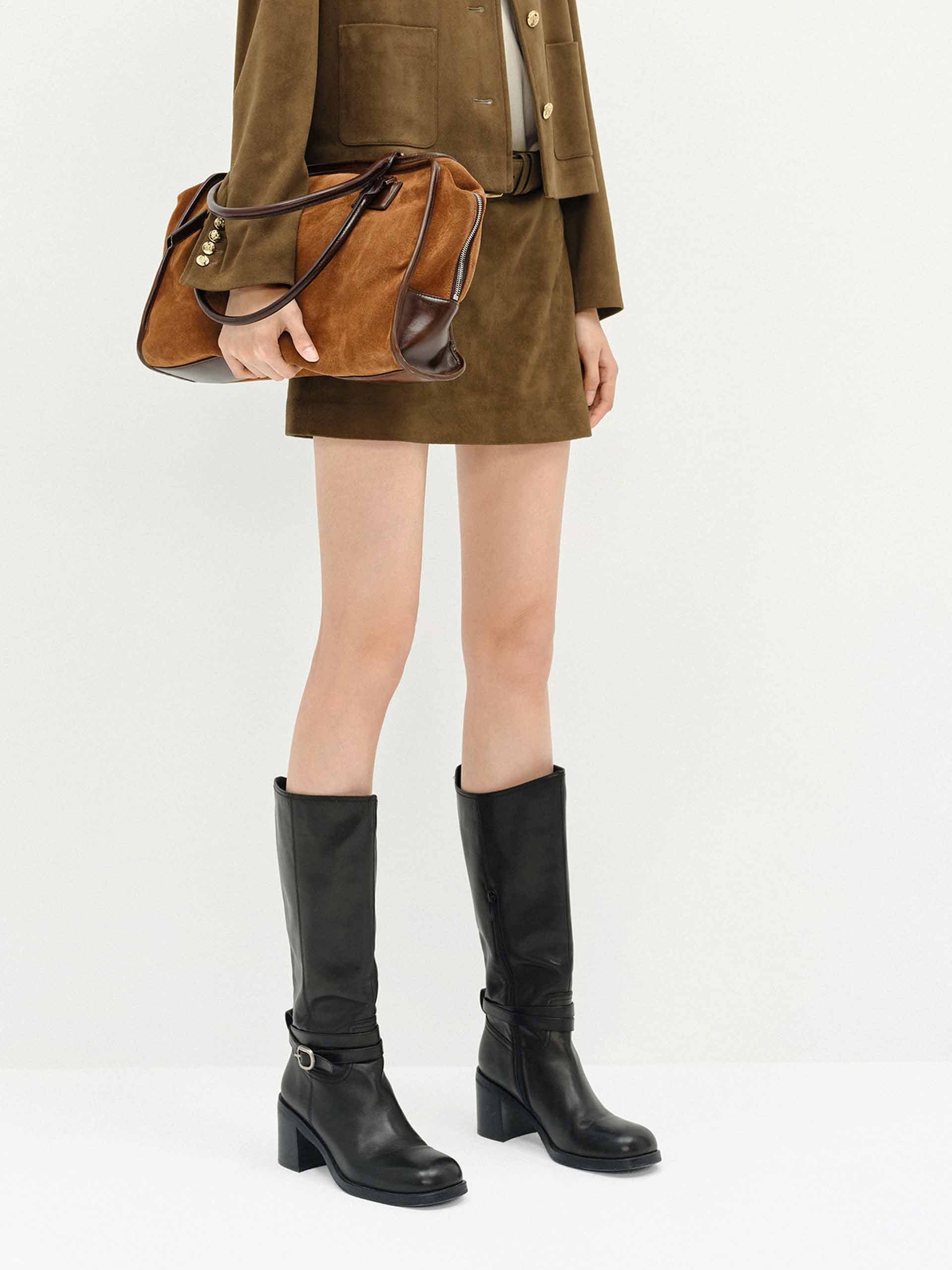 Suede Textured Mini Skirt - Image 8