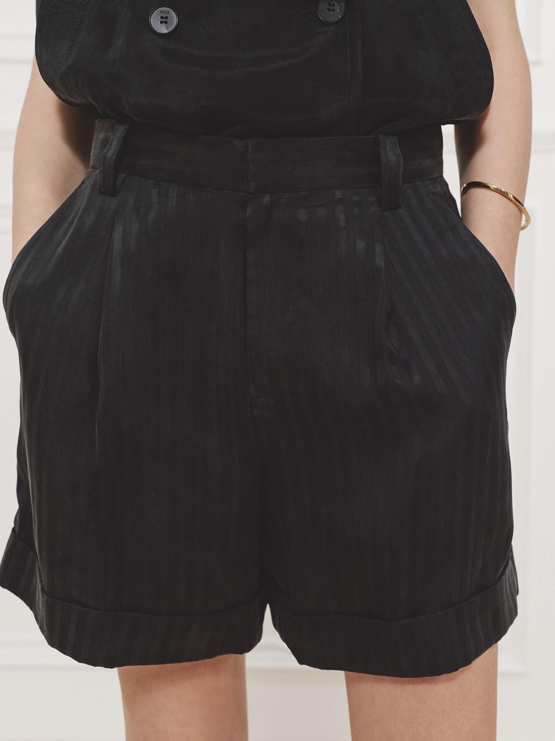 Textured Finish Cupro Shorts - Image 8