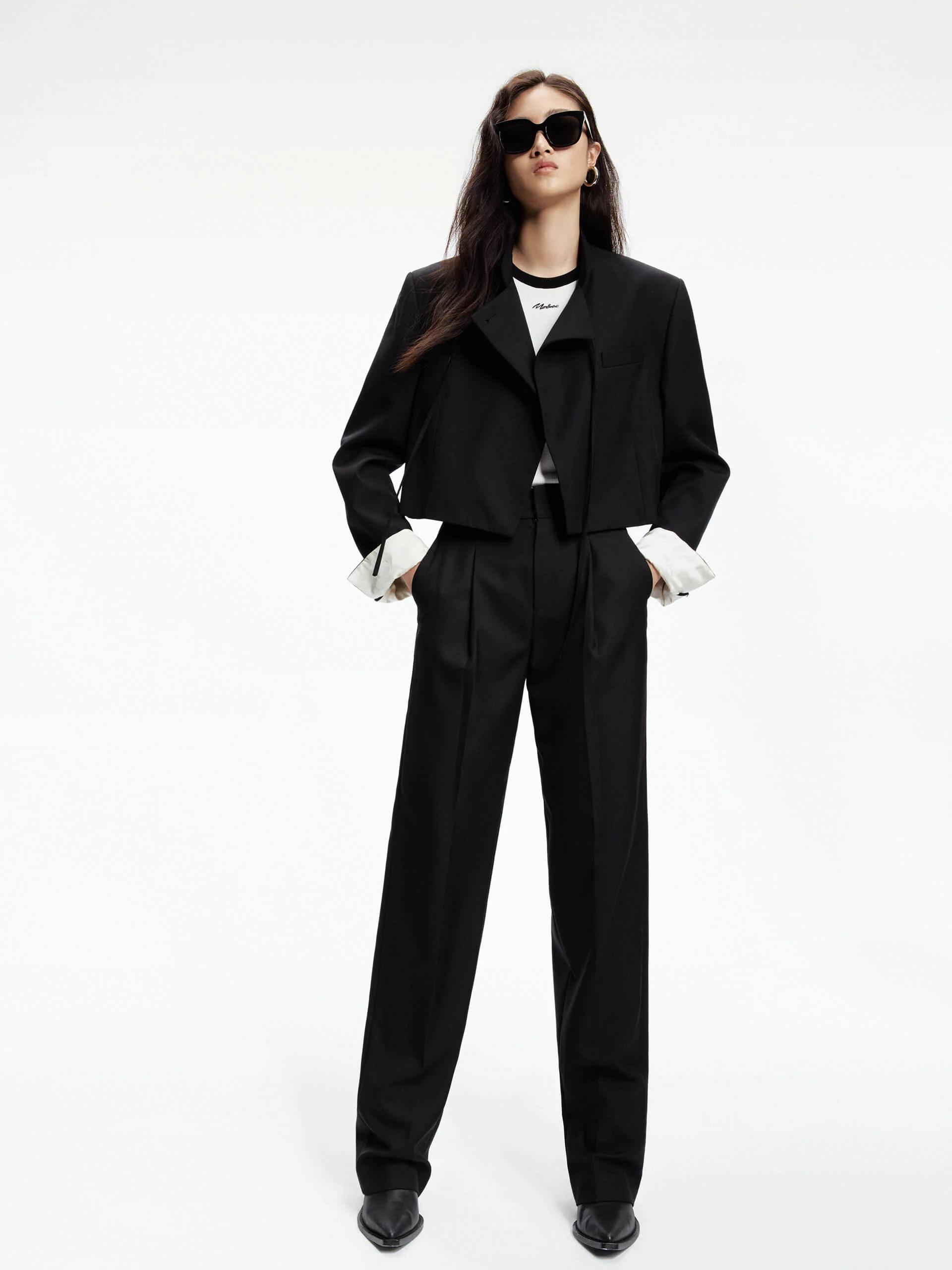 Tie Detail Cropped Jacket - Image 15