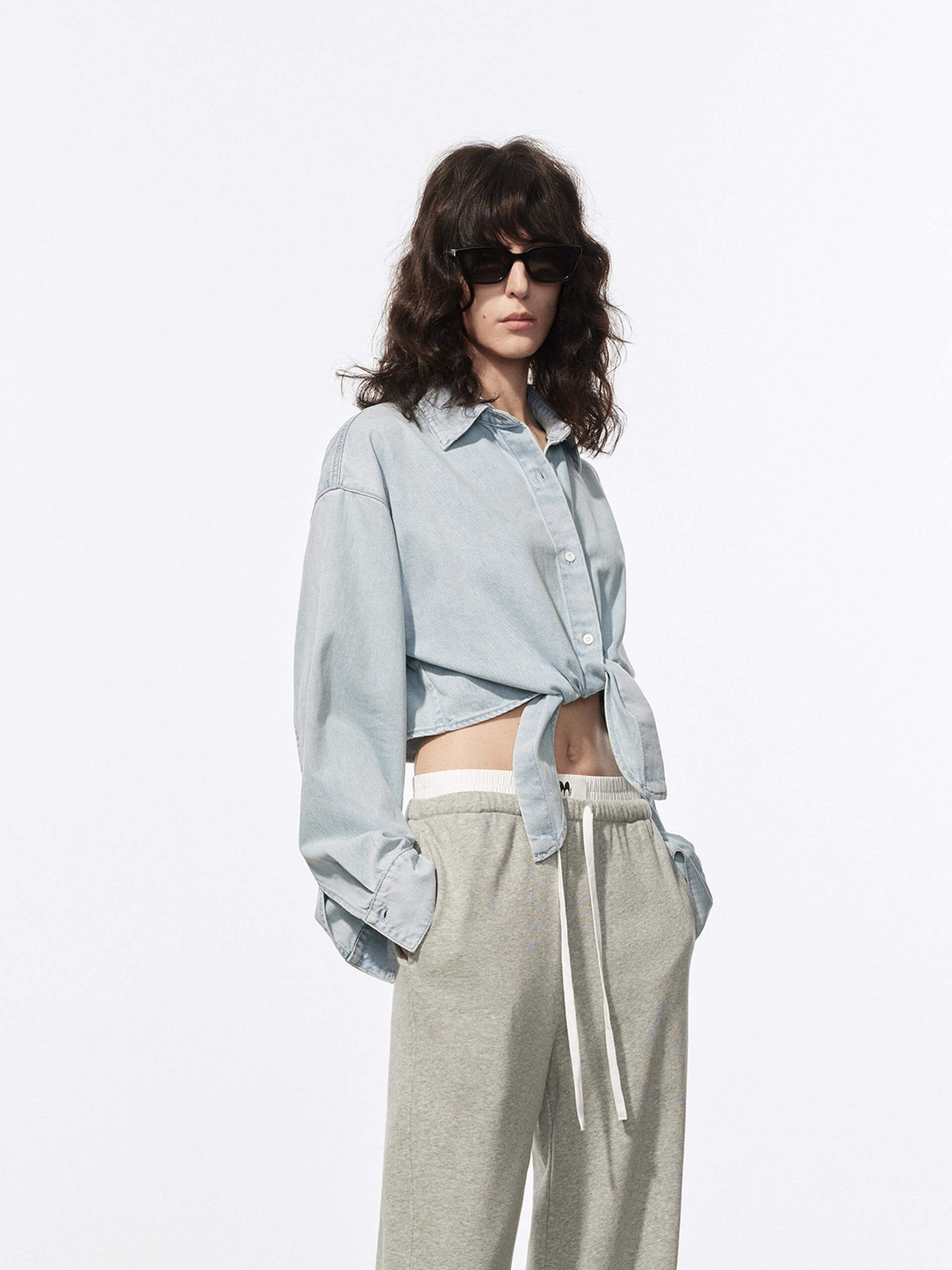 Tie Detail Cropped Shirt - Image 8
