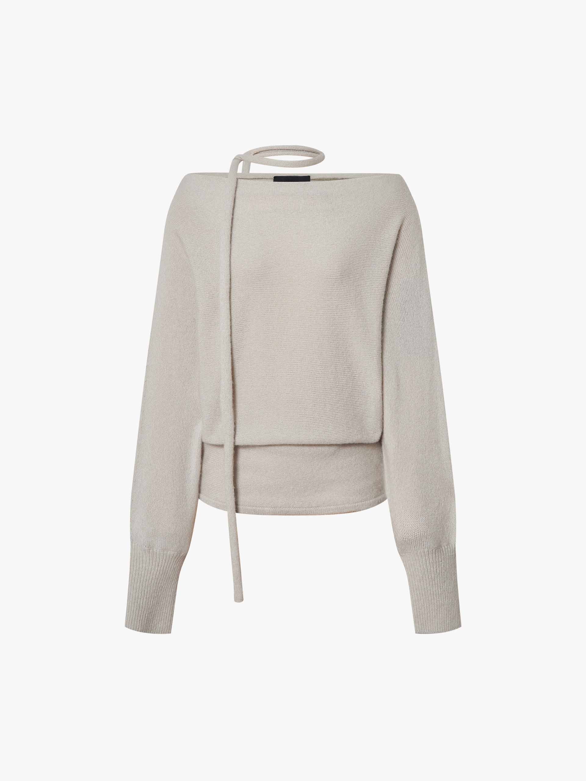 Tie Detail Off-shoulder Sweater - Image 12