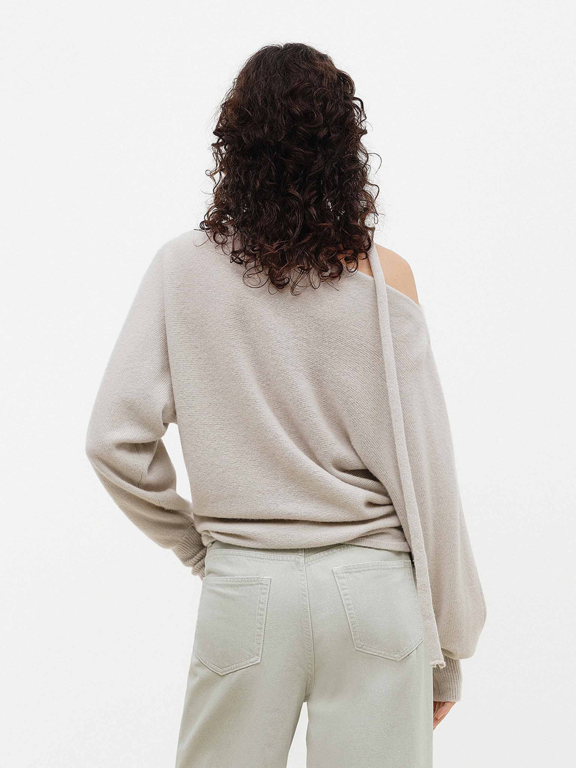 Tie Detail Off-shoulder Sweater - Image 13