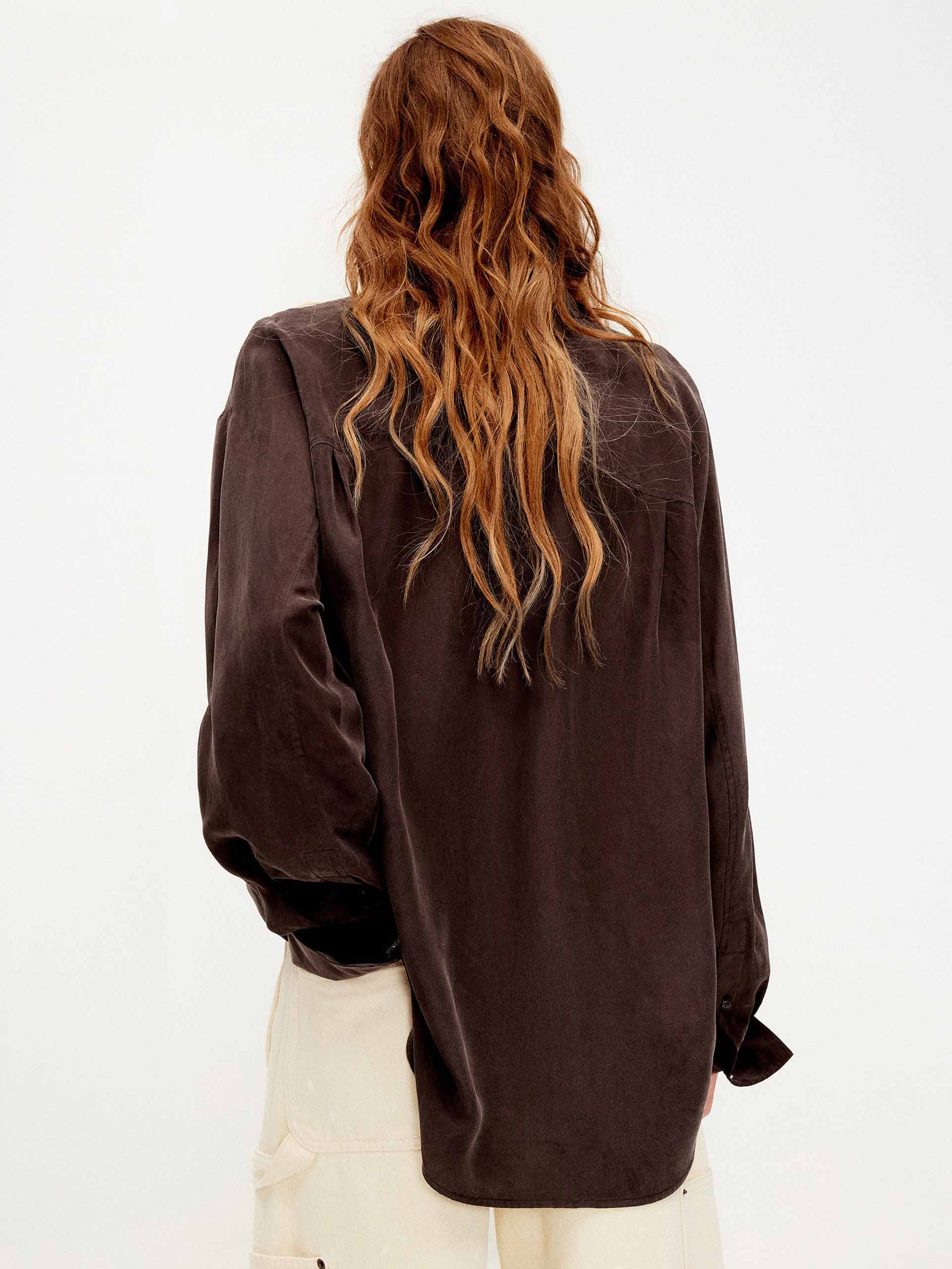 Tie Detail Silk Shirt - Image 3