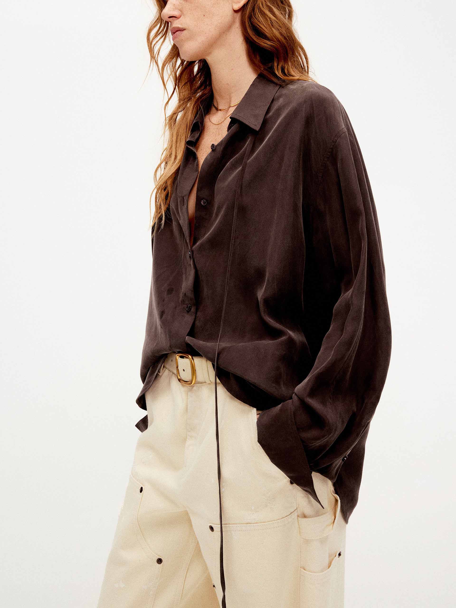 Tie Detail Silk Shirt - Image 7