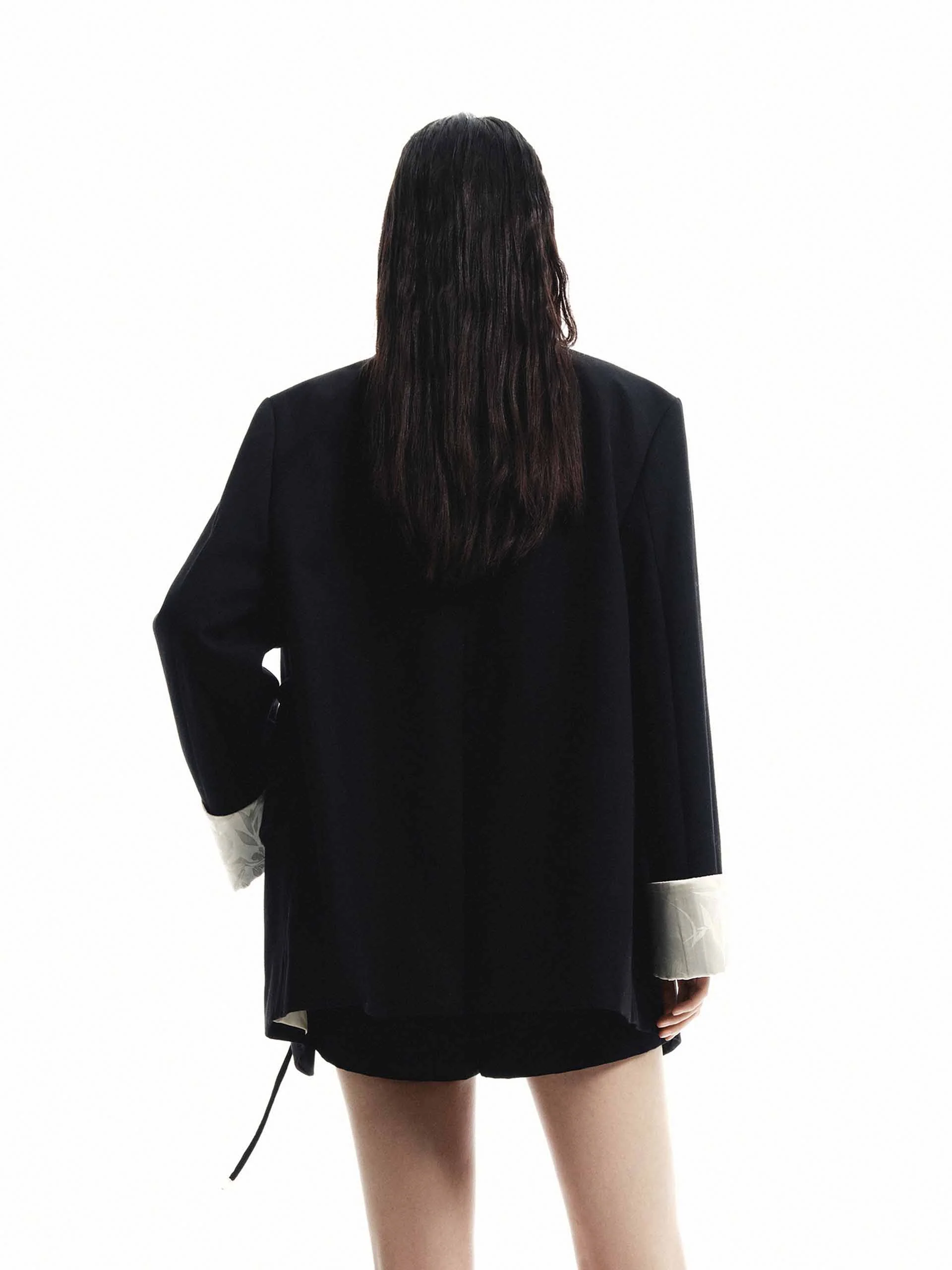 Turn Cuffs Structured Blazer - Image 6