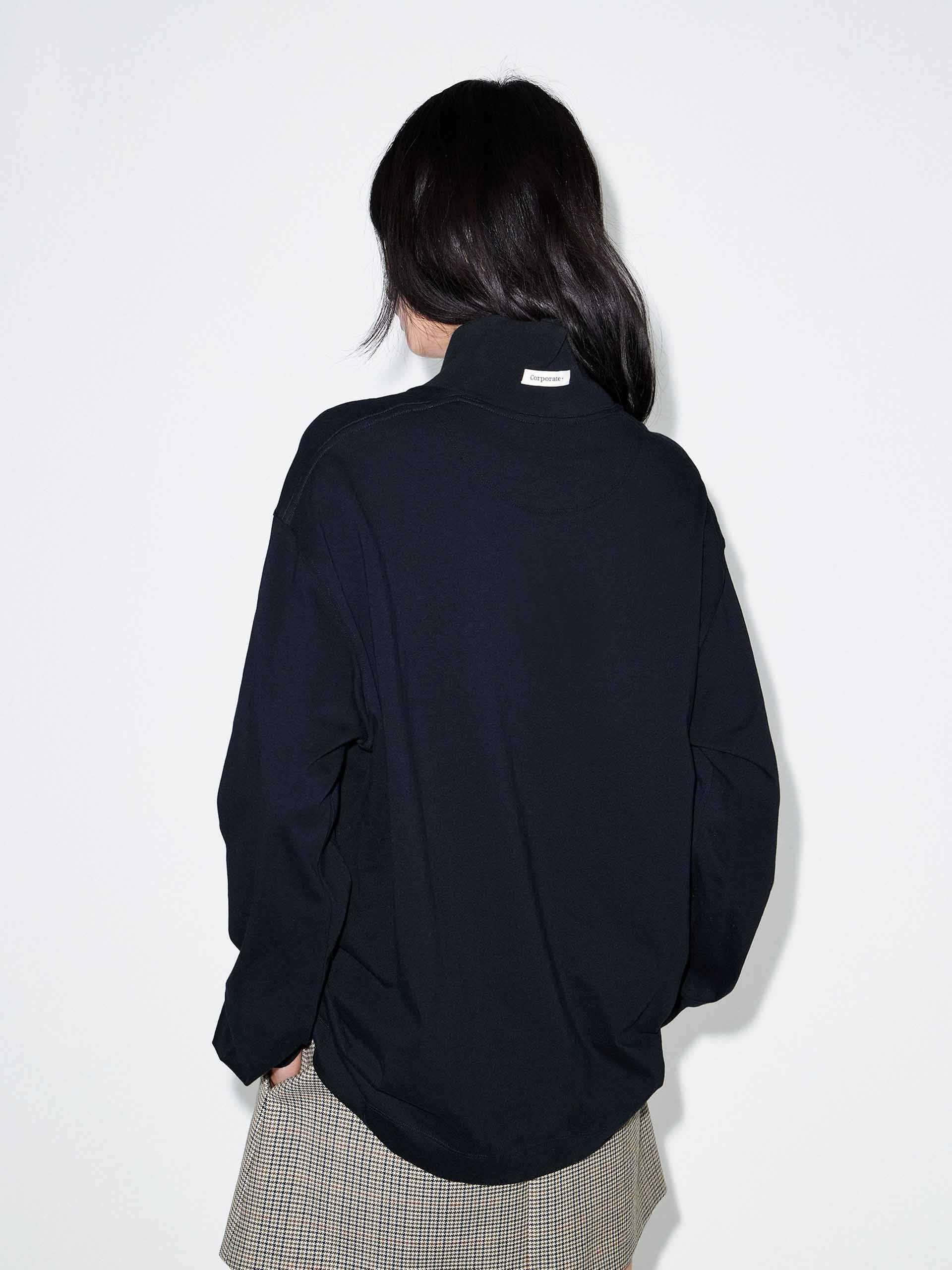Turtleneck Pure Cotton T-shirt - Image 11
