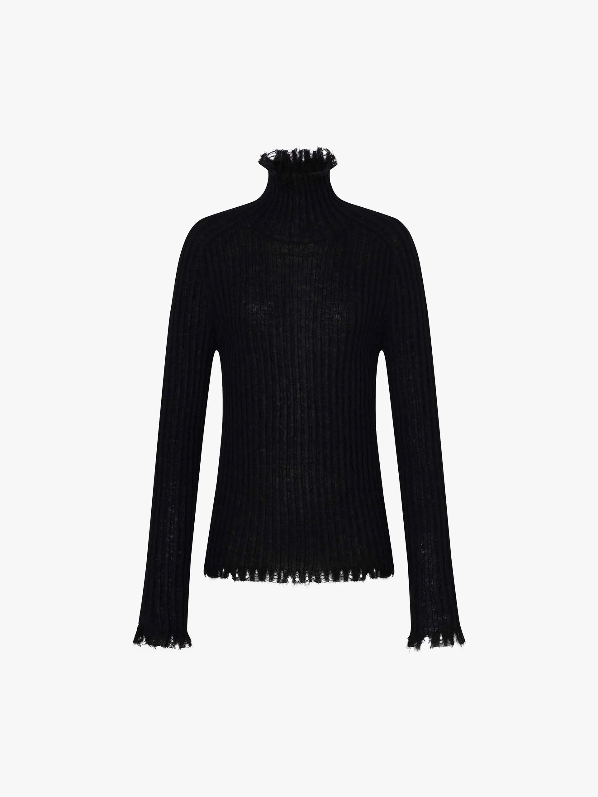 Turtleneck Raw Hem Sweater - Image 11