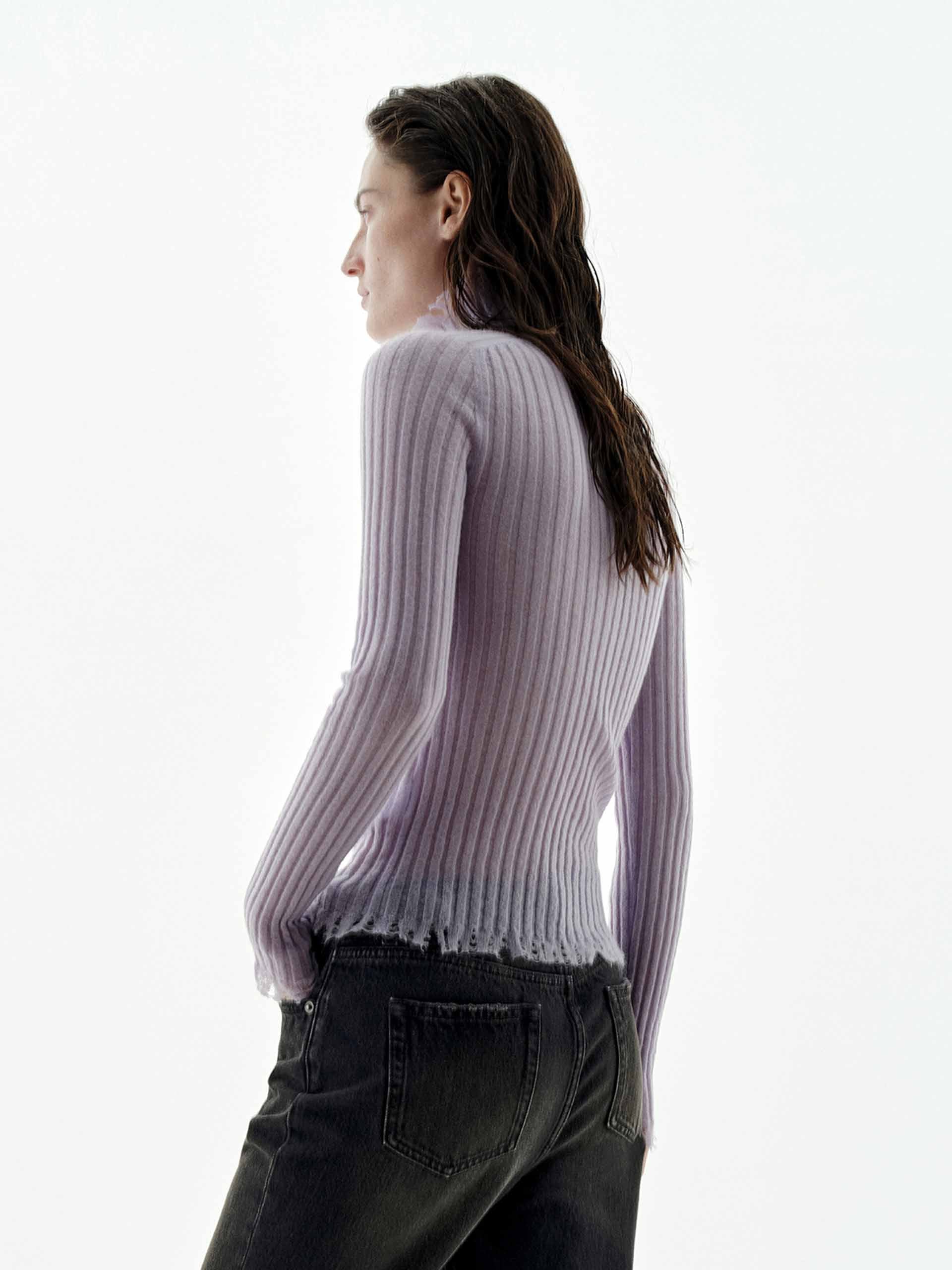 Turtleneck Raw Hem Sweater - Image 6