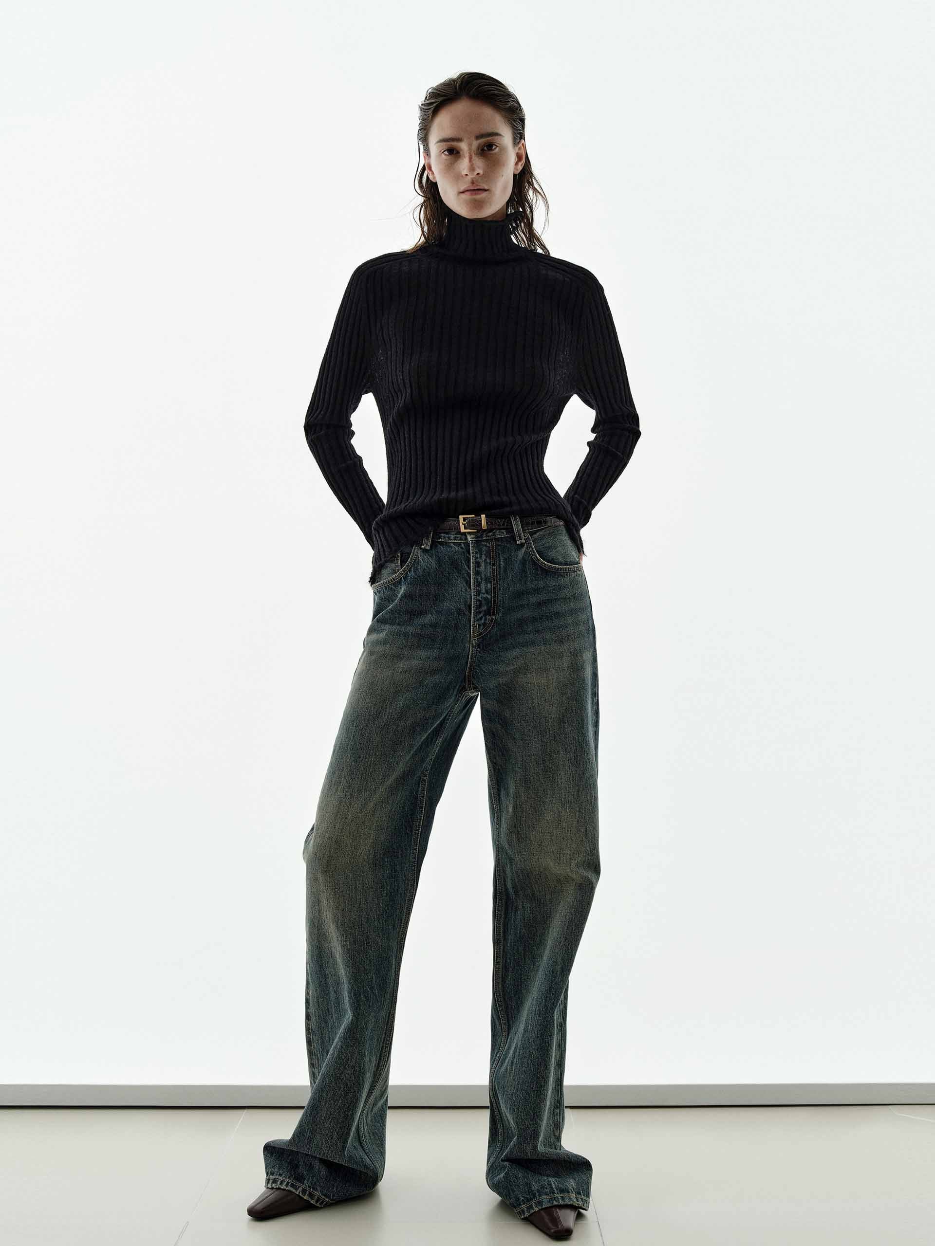 Turtleneck Raw Hem Sweater - Image 8
