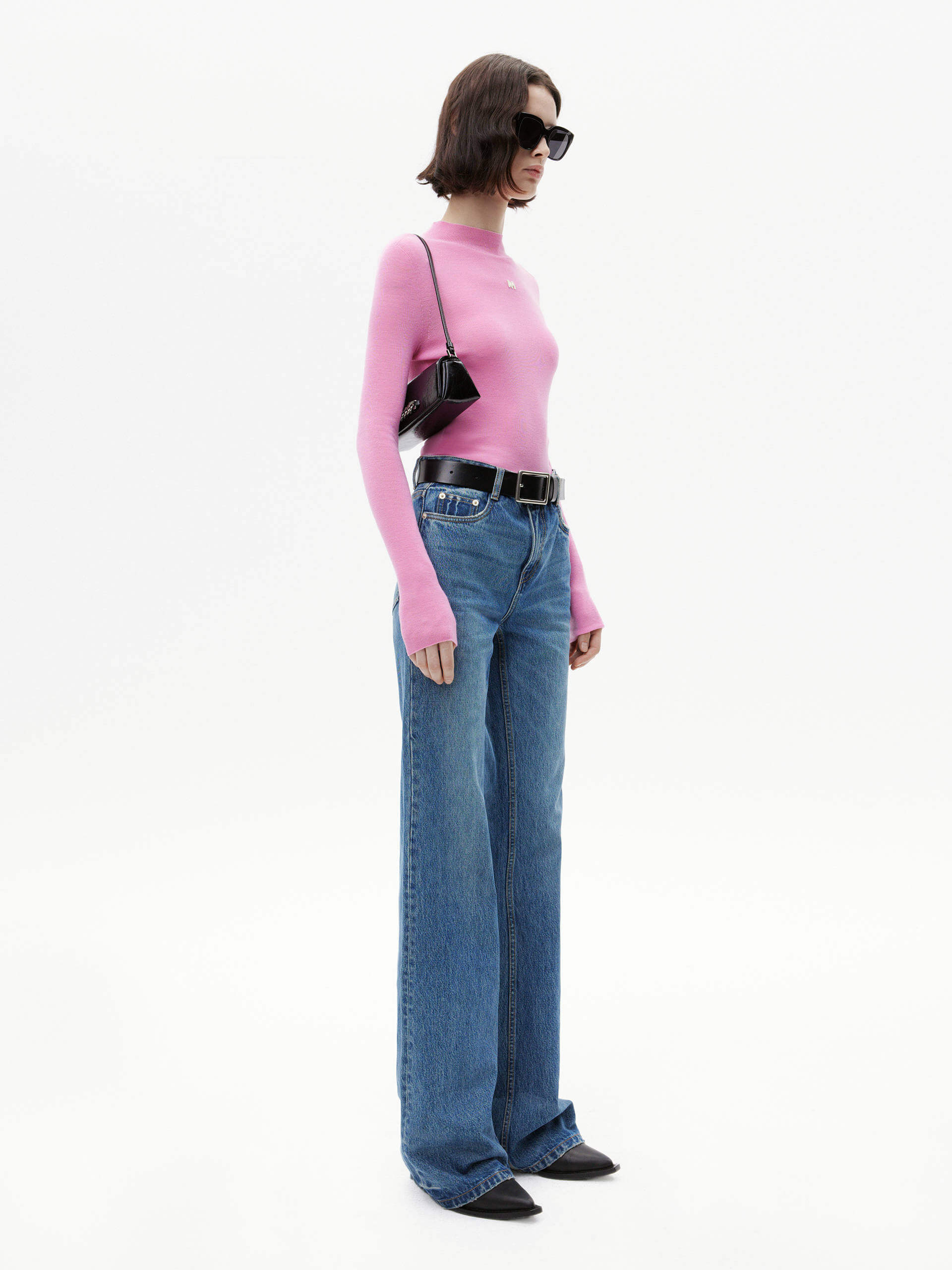 Stand Collar Wool Knitted Top - Image 11