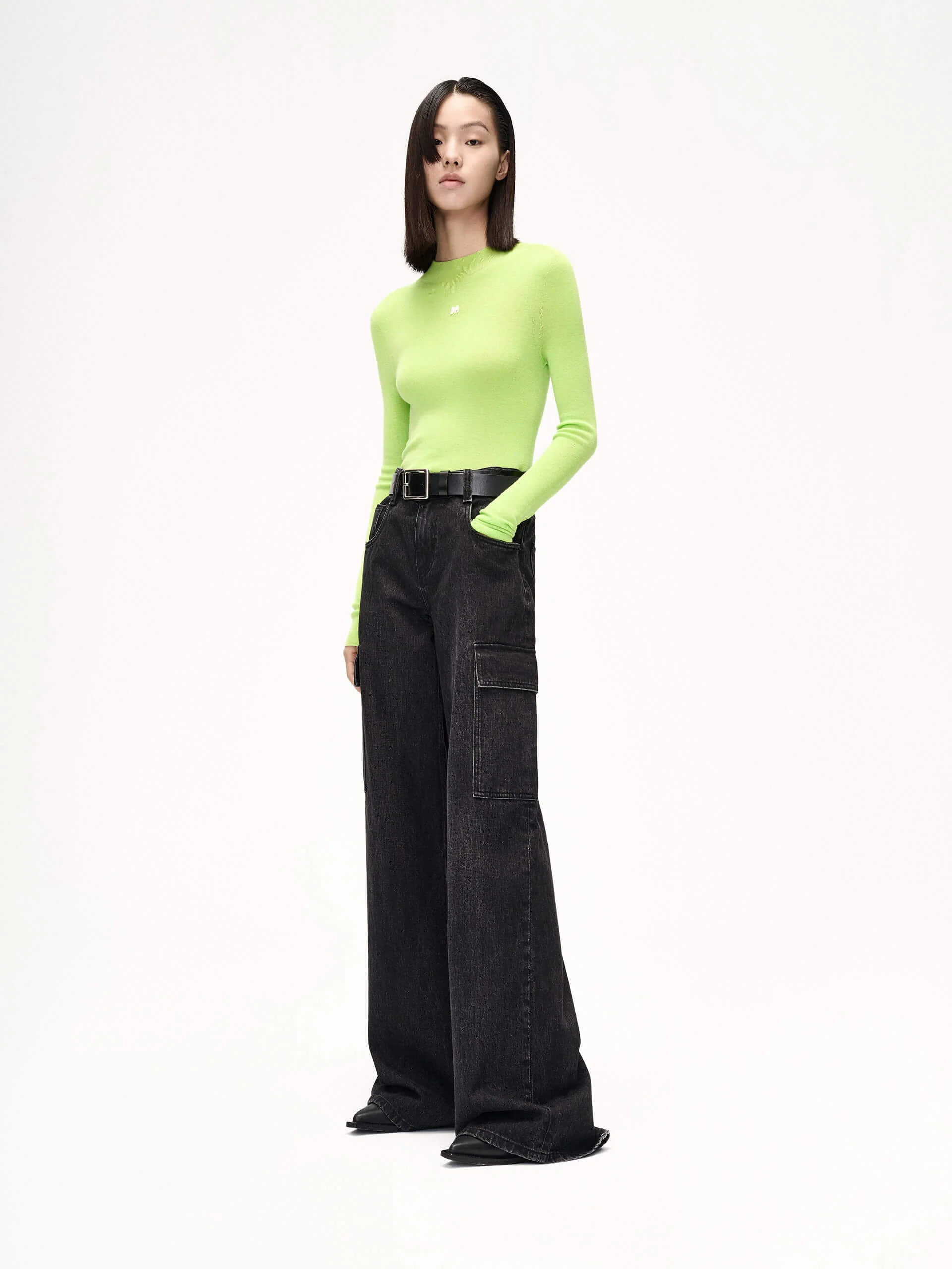 Stand Collar Wool Knitted Top - Image 16