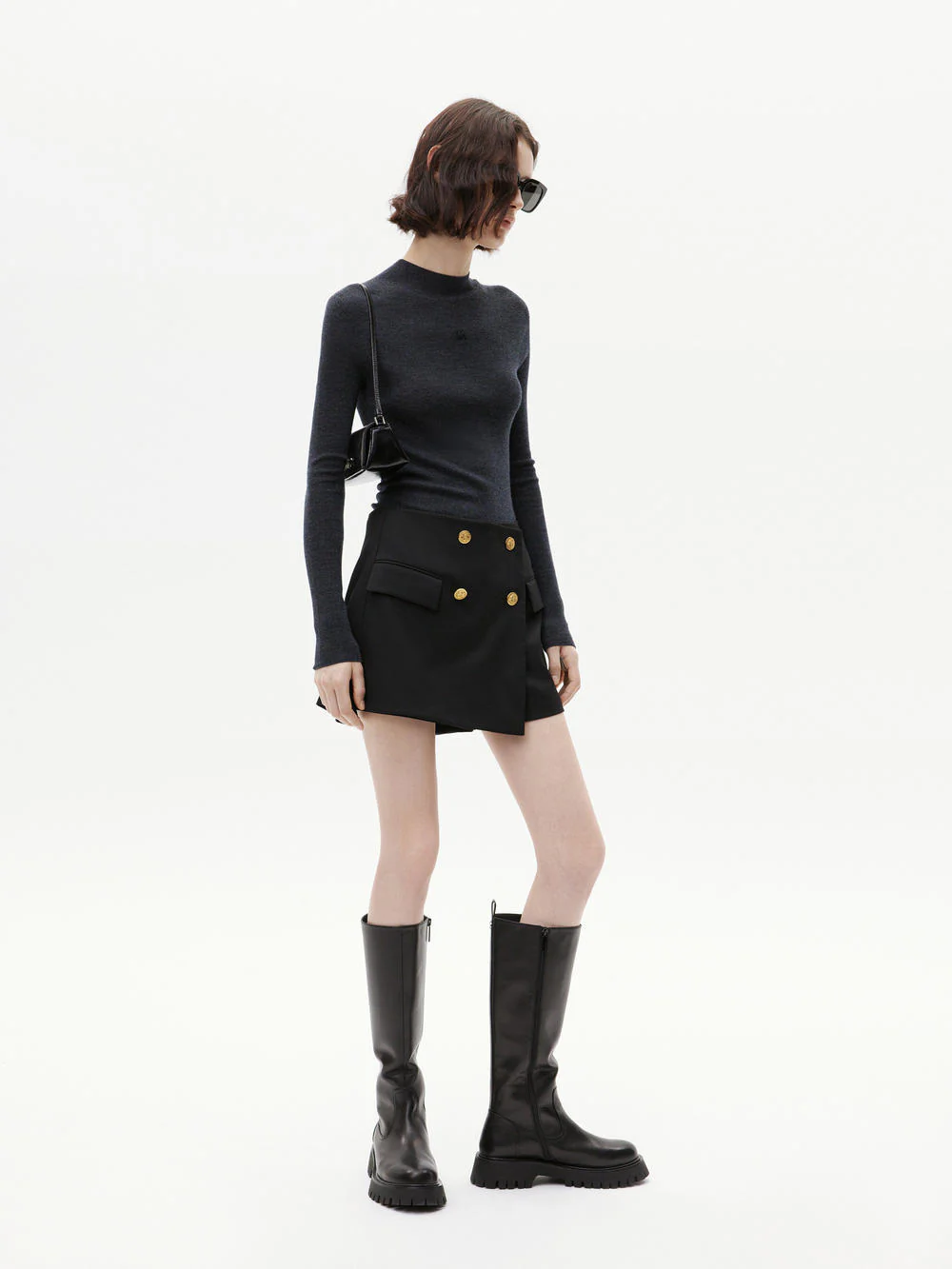 Stand Collar Wool Knitted Top - Image 21