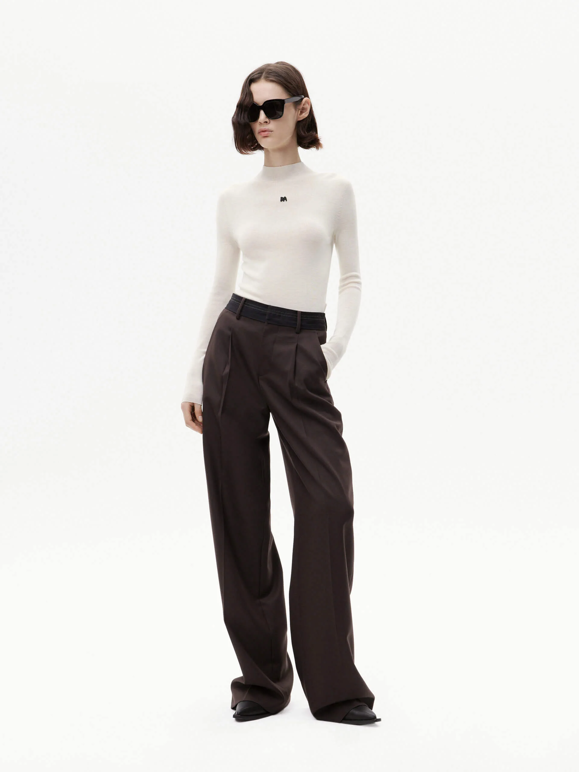 Stand Collar Wool Knitted Top - Image 5