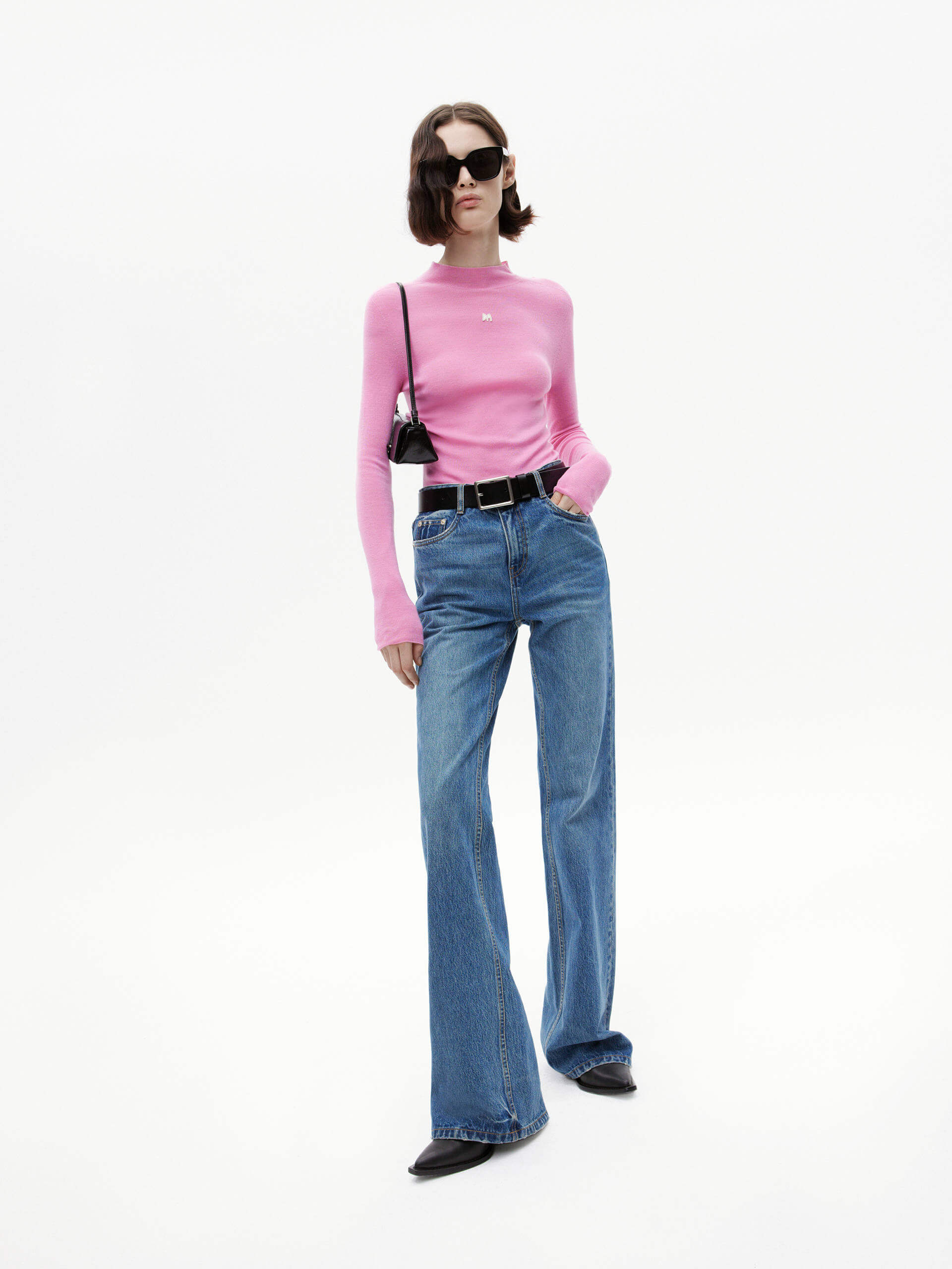 Stand Collar Wool Knitted Top - Image 9