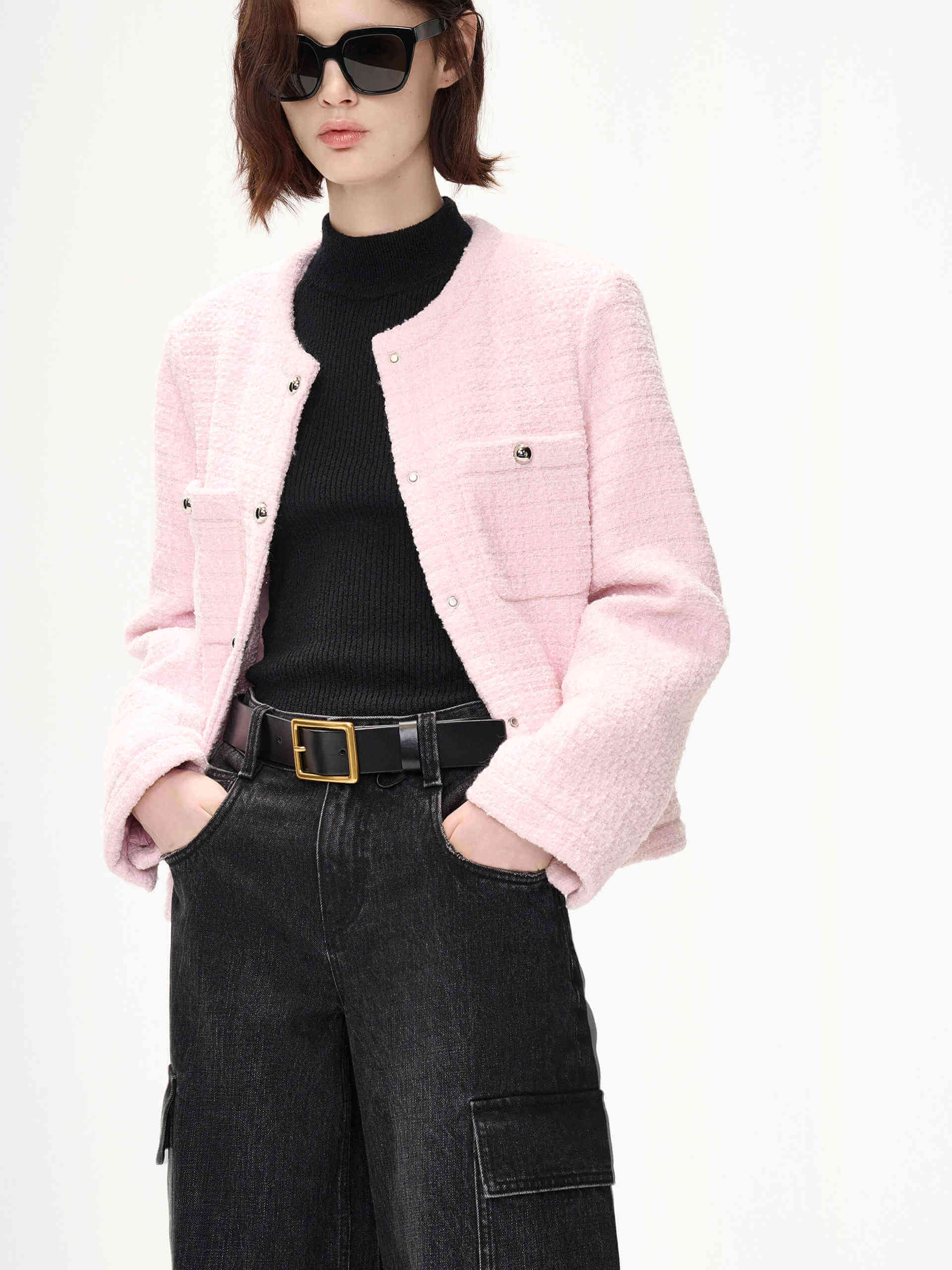 Tweed Quilted Down Jacket - Image 13