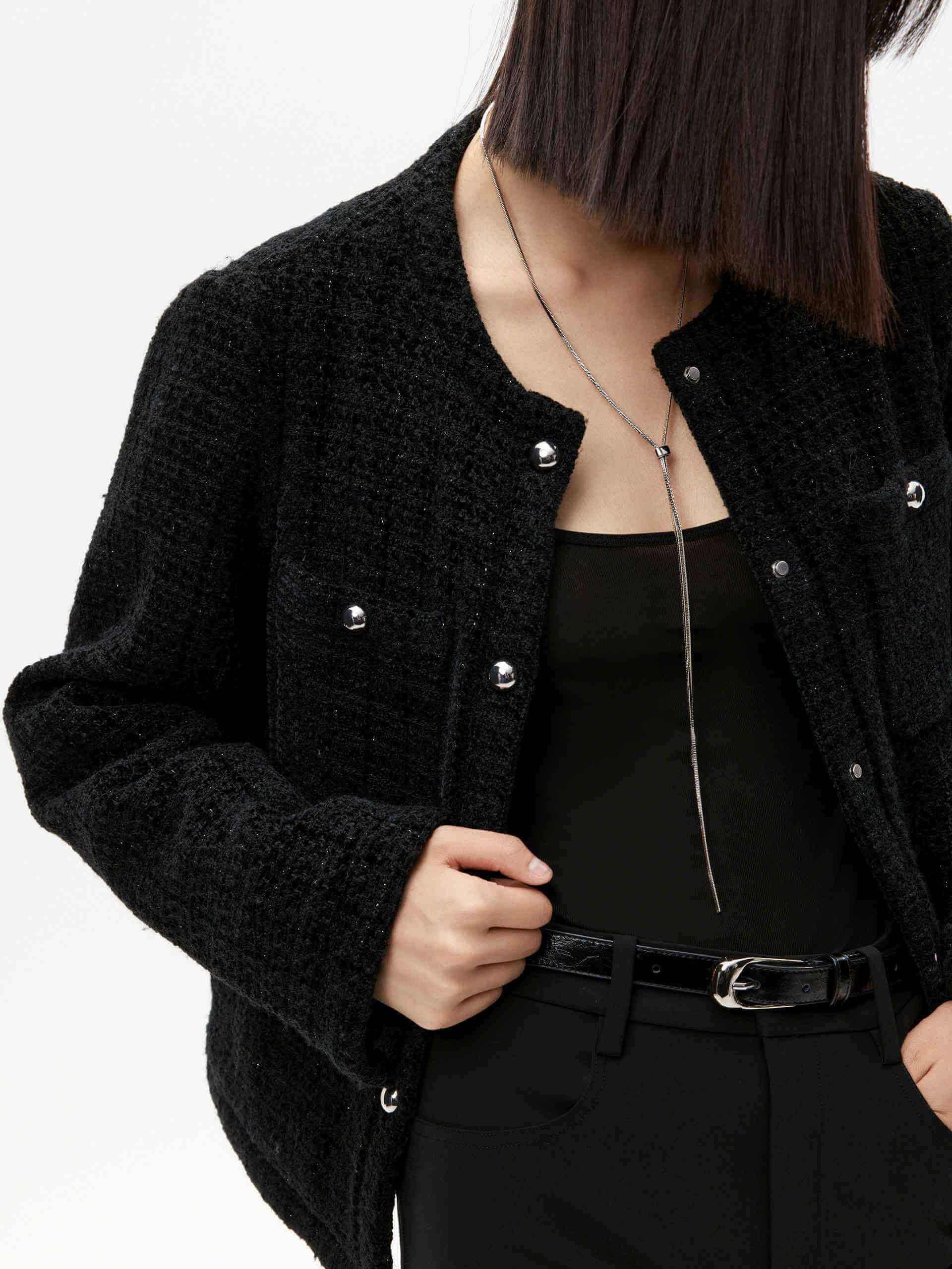 Tweed Quilted Down Jacket - Image 2