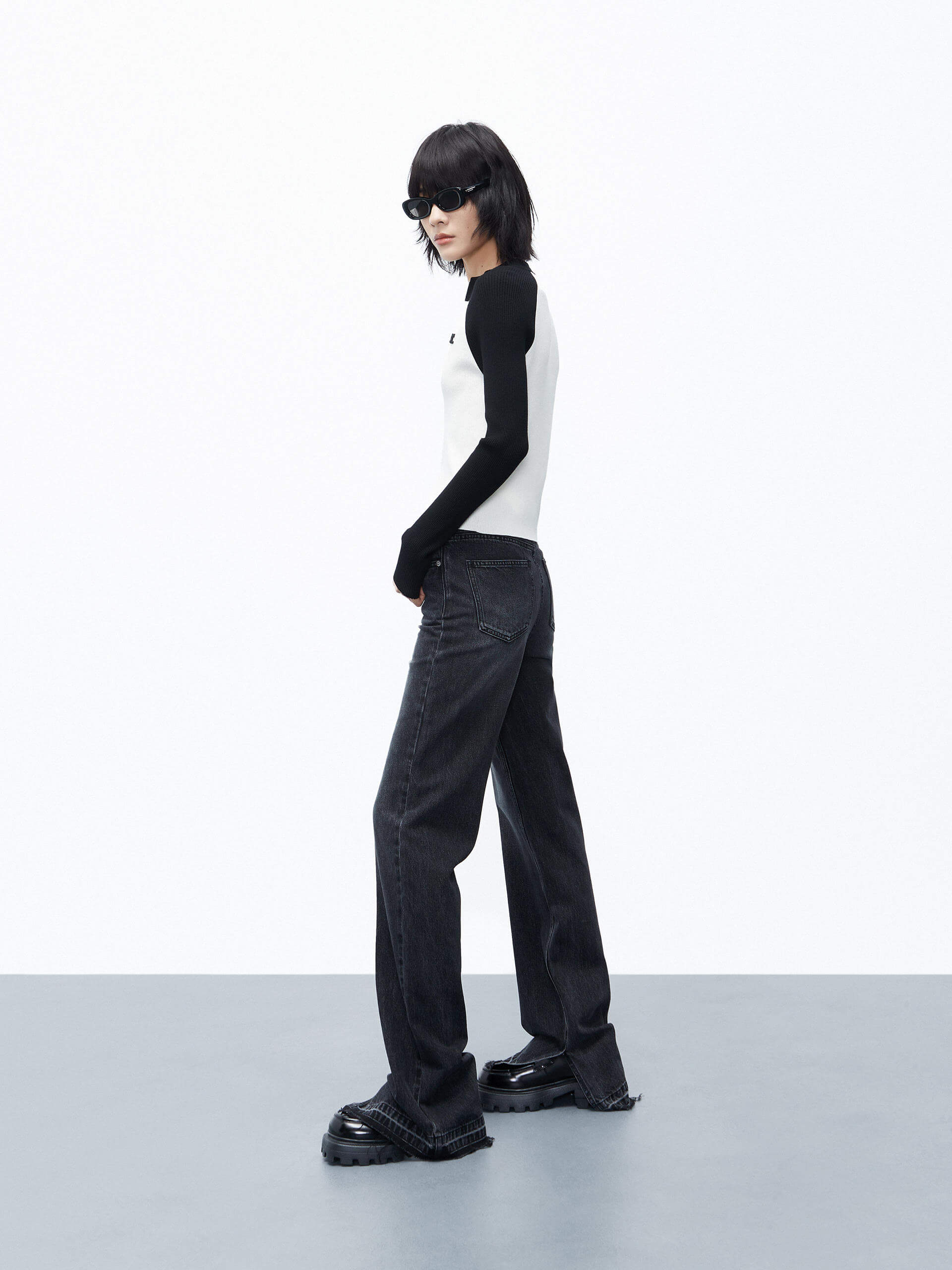 Two Tone Knit Cardigan - Image 14